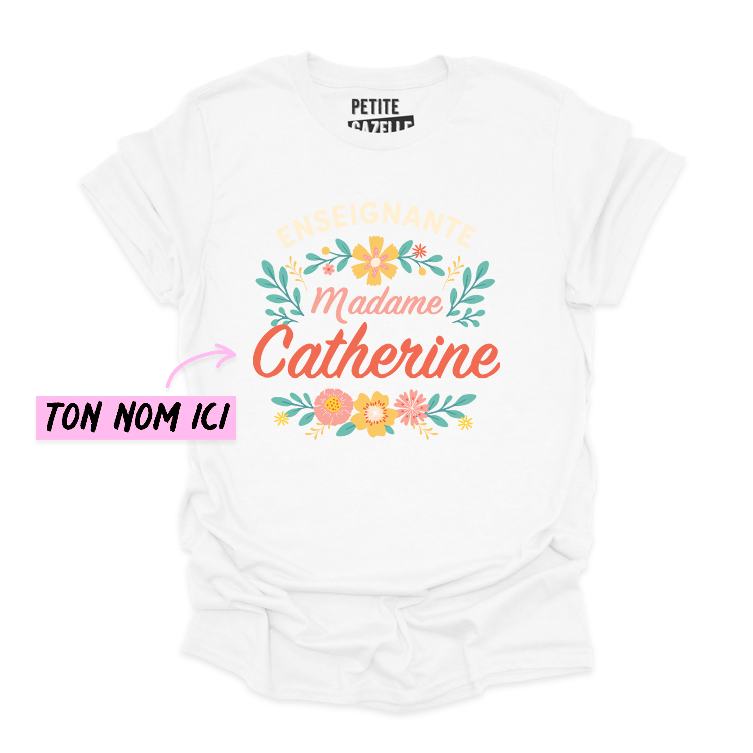 T-SHIRT COL ROND | Madame Fleurs