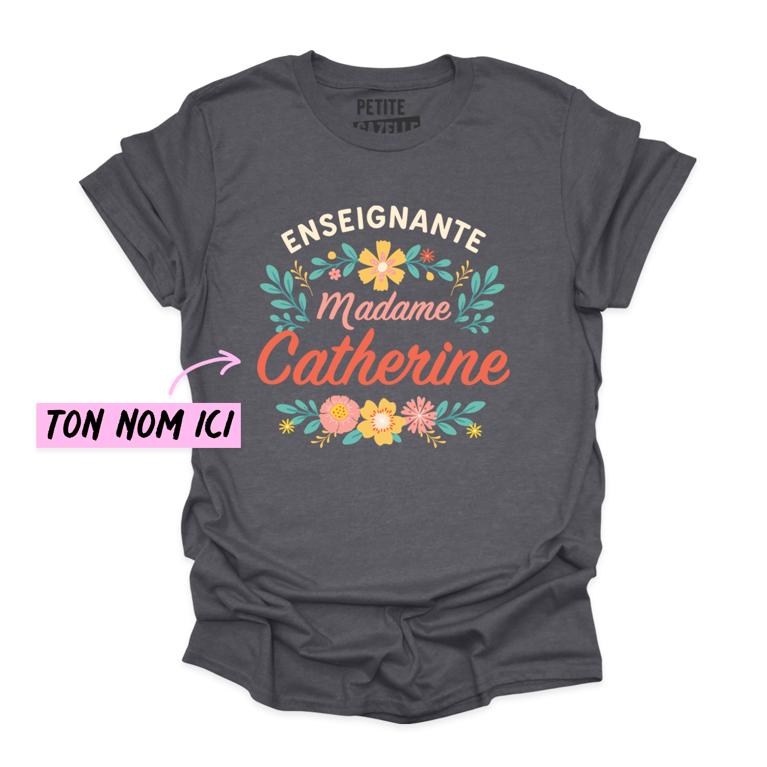 T-SHIRT COL ROND | Madame Fleurs