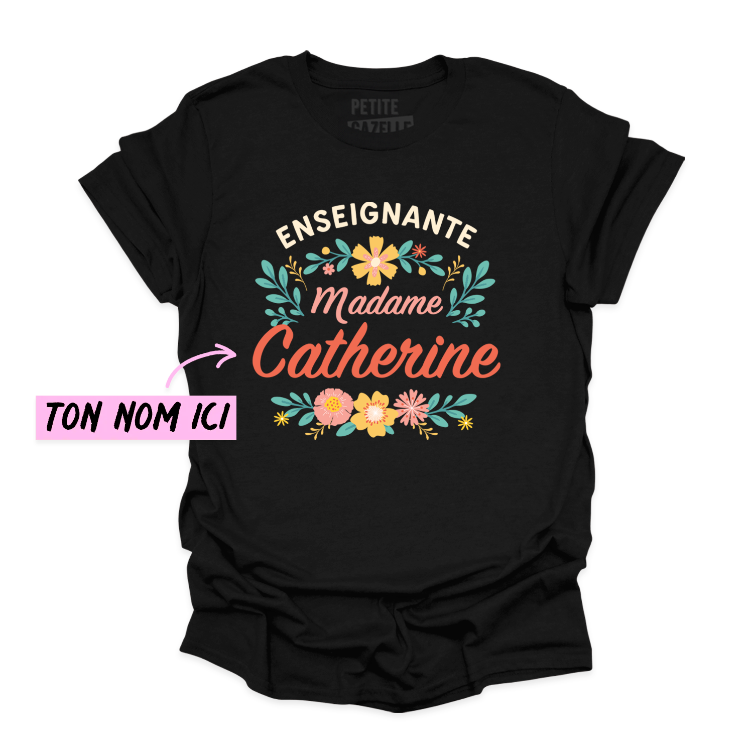 T-SHIRT COL ROND | Madame Fleurs