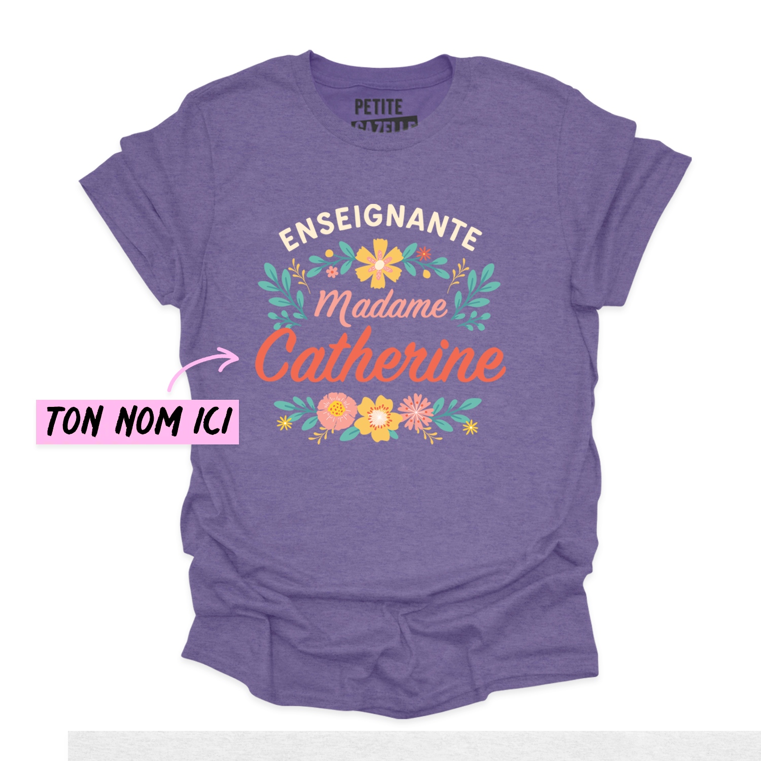 T-SHIRT COL ROND | Madame Fleurs