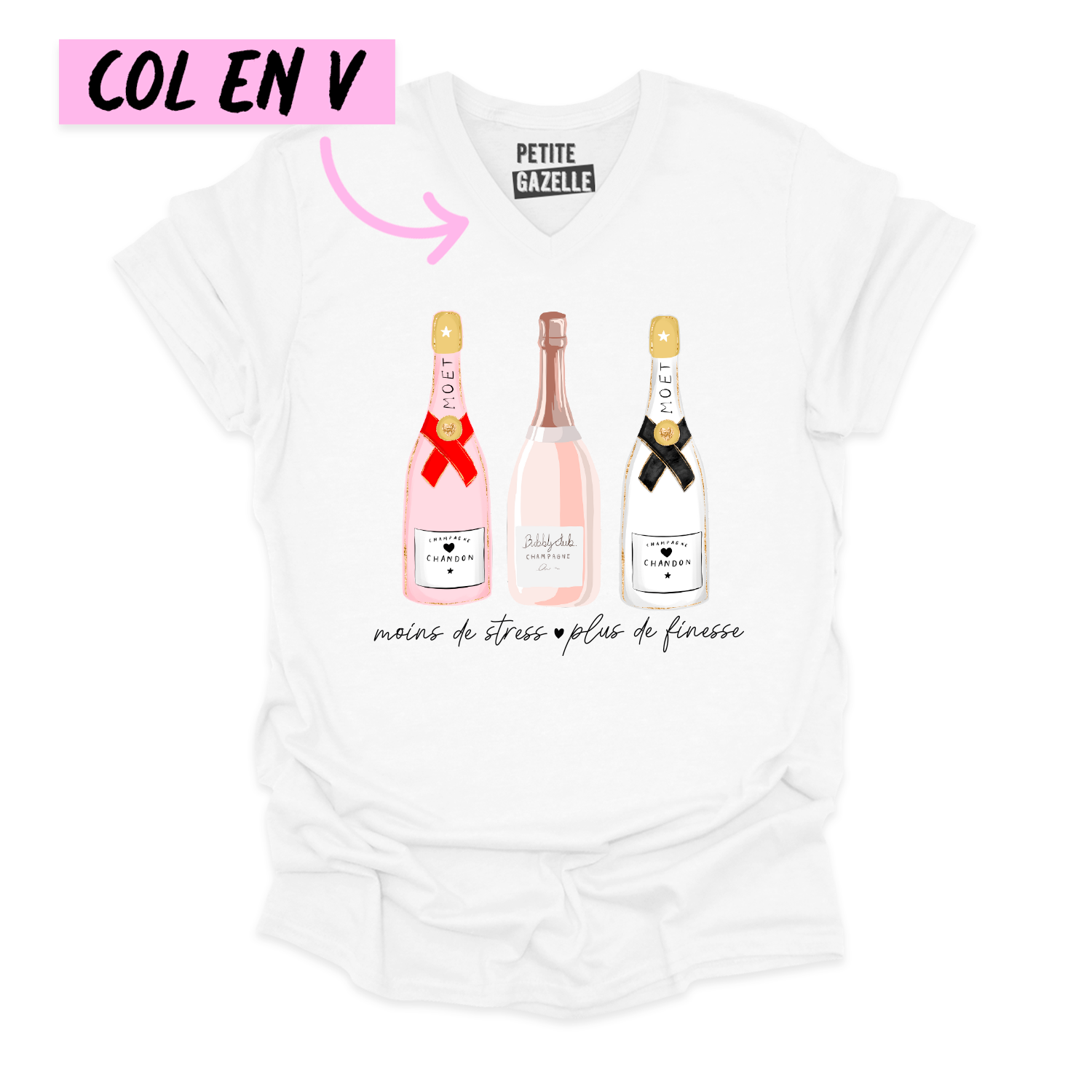 TSHIRT COL en V | Moins de stress, plus de finesse