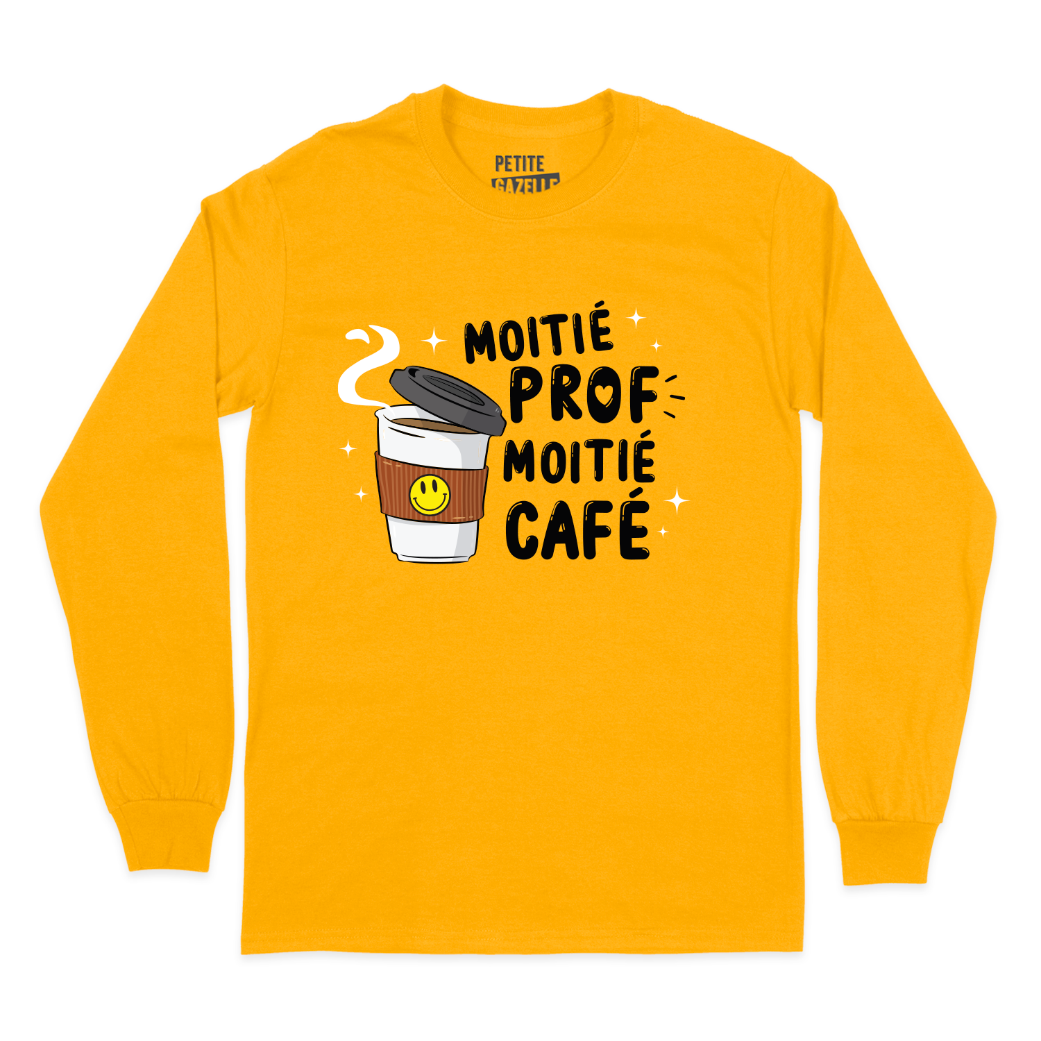 T-SHIRT À MANCHES LONGUES | Moitié prof, moitié café