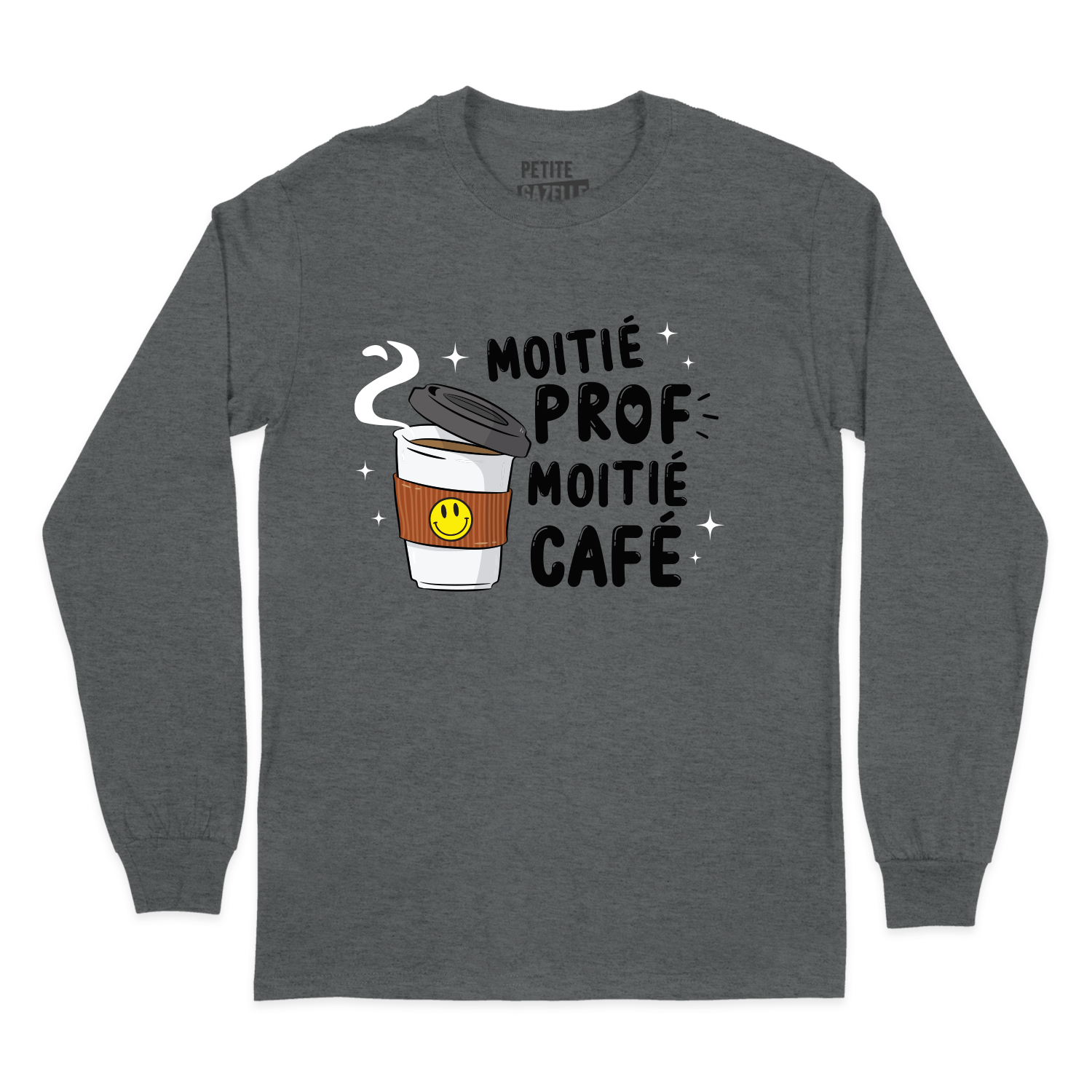 T-SHIRT À MANCHES LONGUES | Moitié prof, moitié café