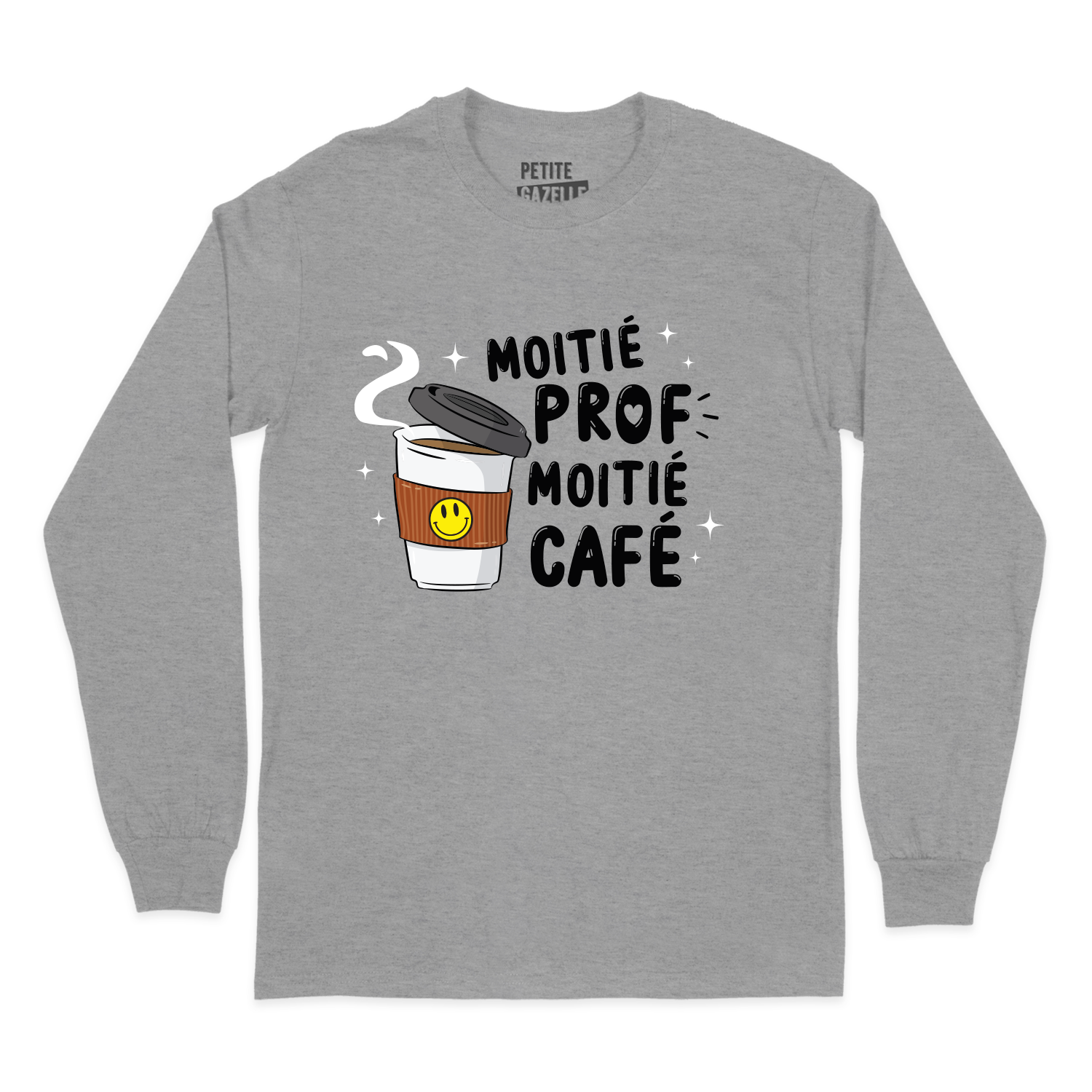 T-SHIRT À MANCHES LONGUES | Moitié prof, moitié café