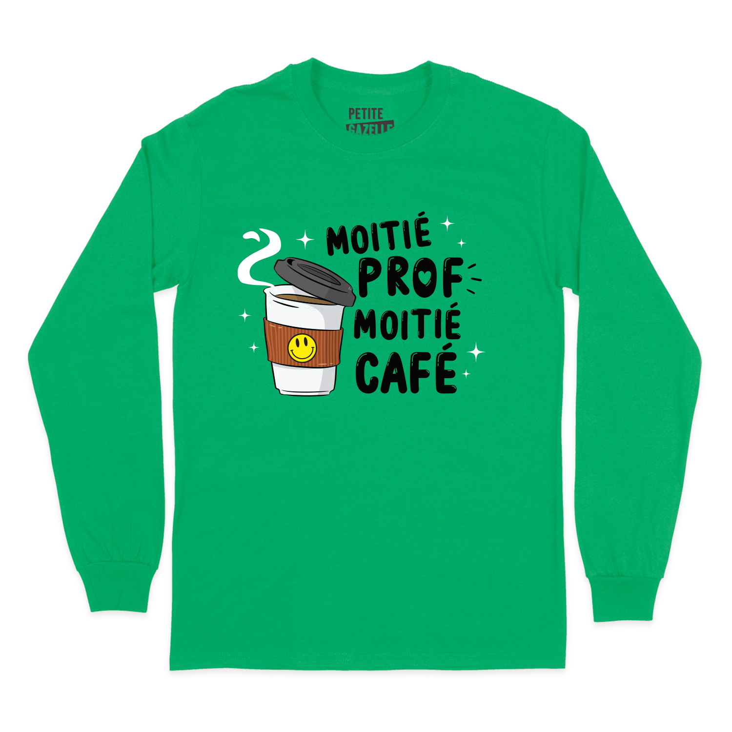 T-SHIRT À MANCHES LONGUES | Moitié prof, moitié café