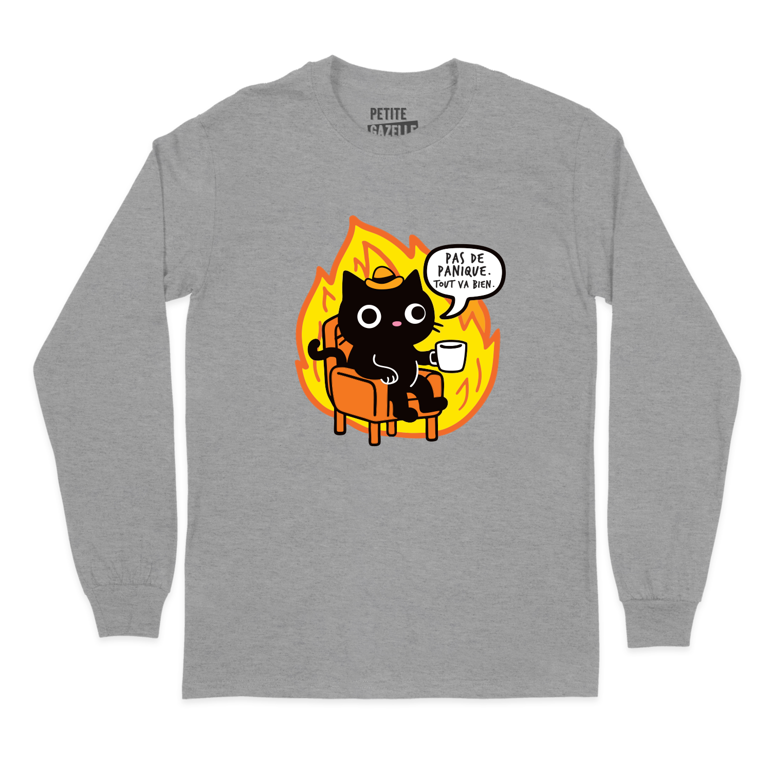 T-SHIRT À MANCHES LONGUES | Pas de panique, tout va bien.