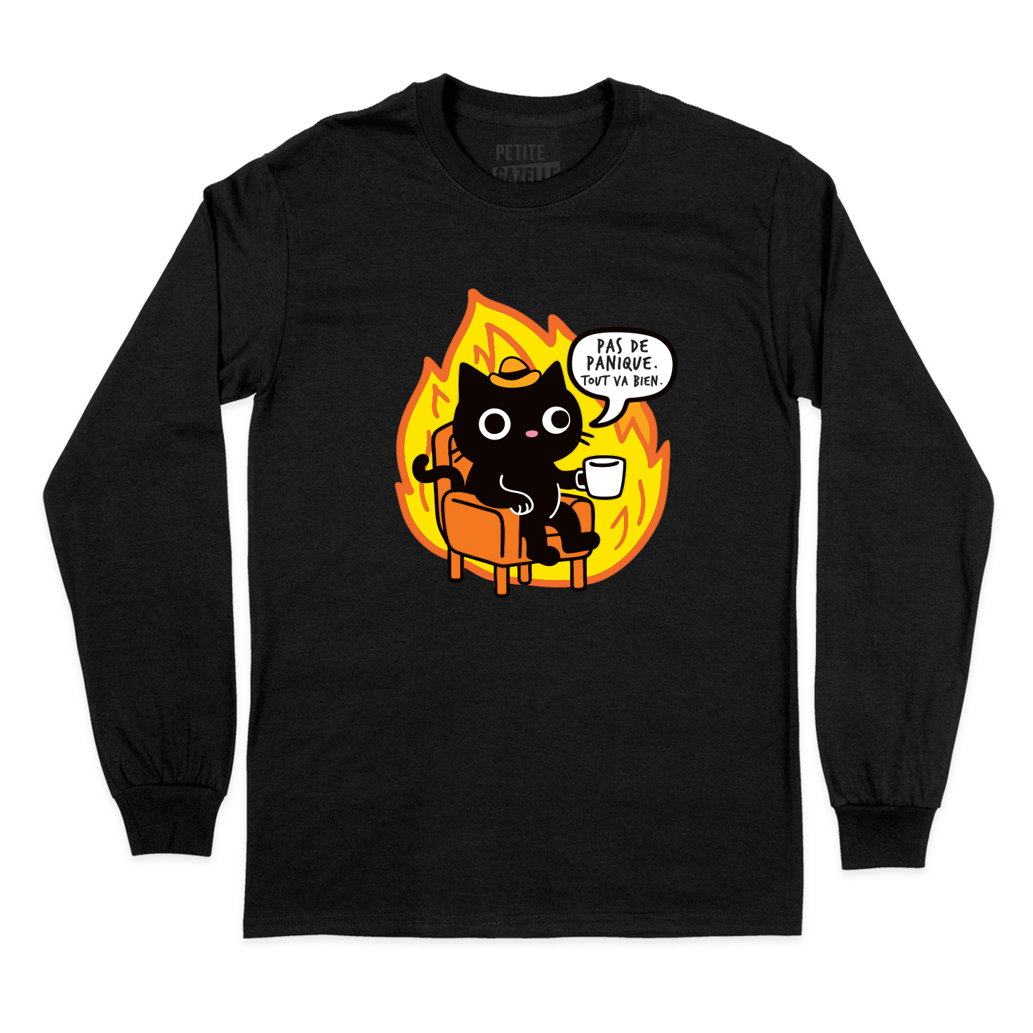 T-SHIRT À MANCHES LONGUES | Pas de panique, tout va bien.