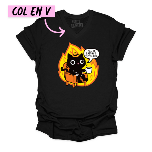 TSHIRT COL en V | Pas de panique, tout va bien.