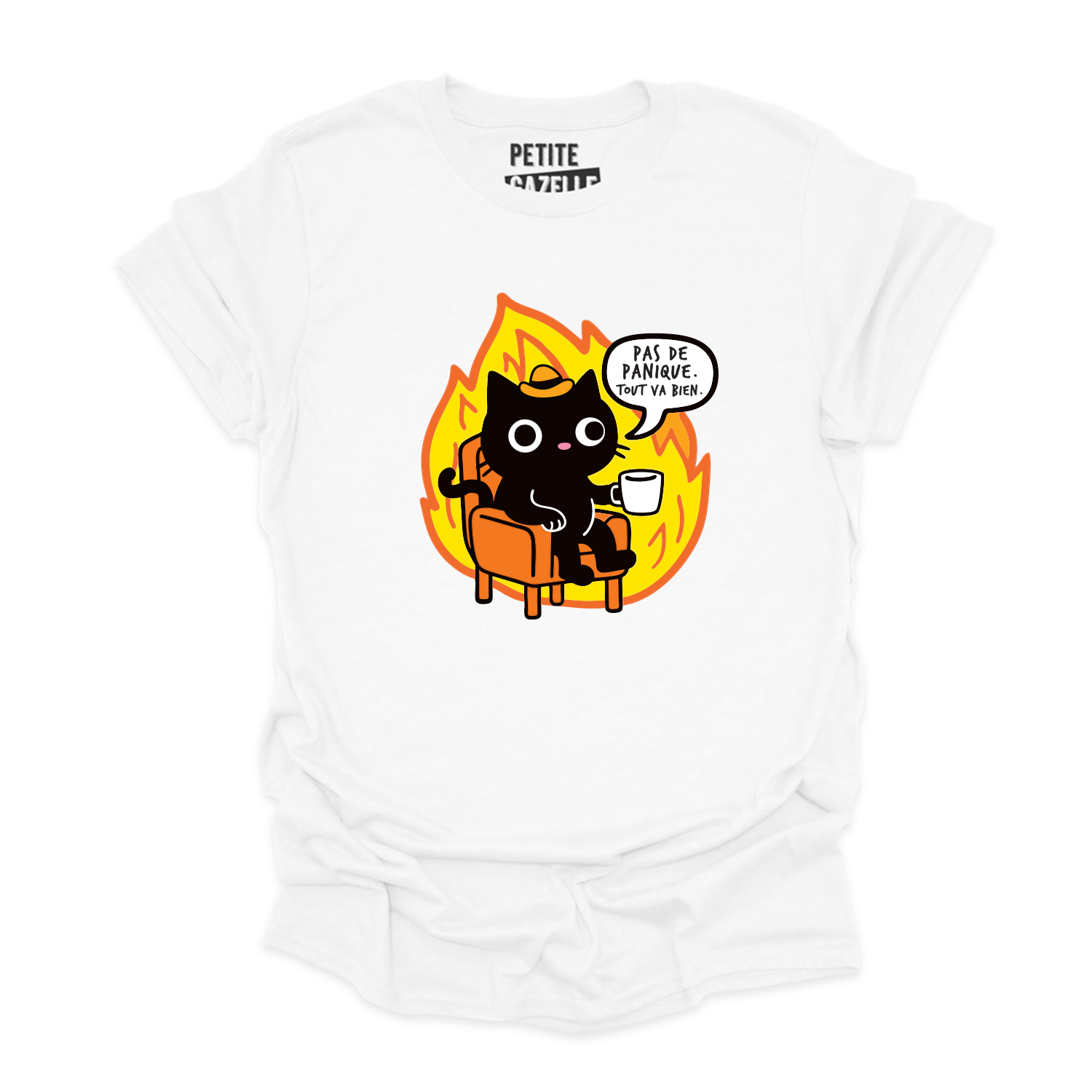 T-SHIRT COL ROND | Pas de panique, tout va bien.
