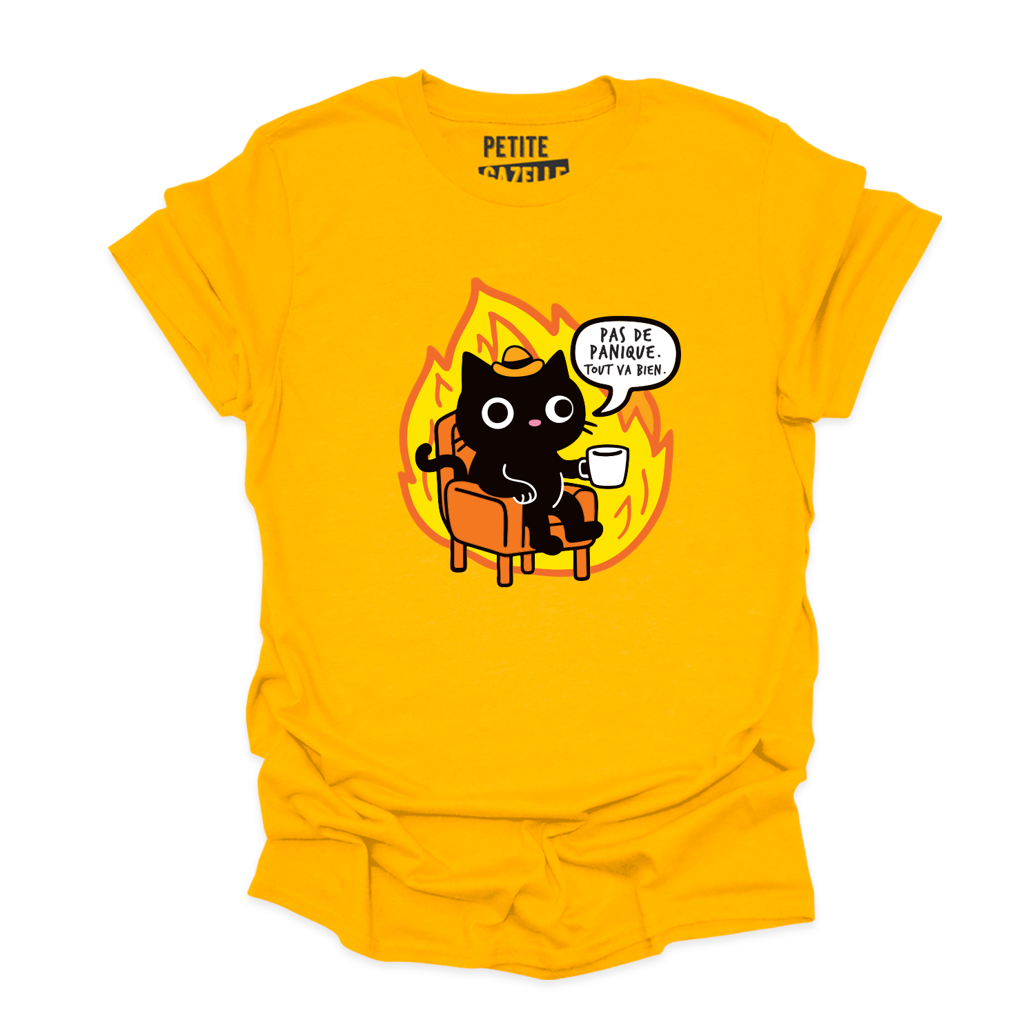 T-SHIRT COL ROND | Pas de panique, tout va bien.