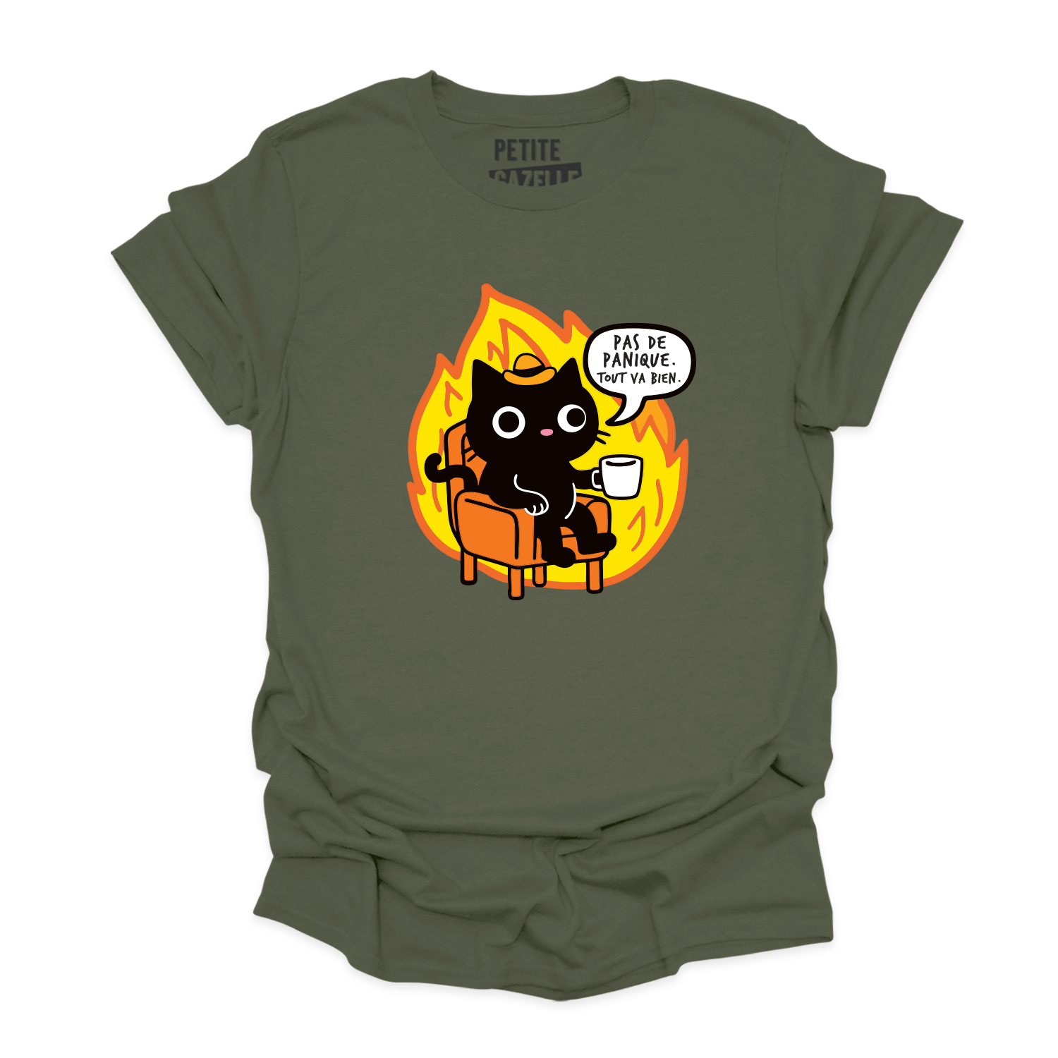 T-SHIRT COL ROND | Pas de panique, tout va bien.