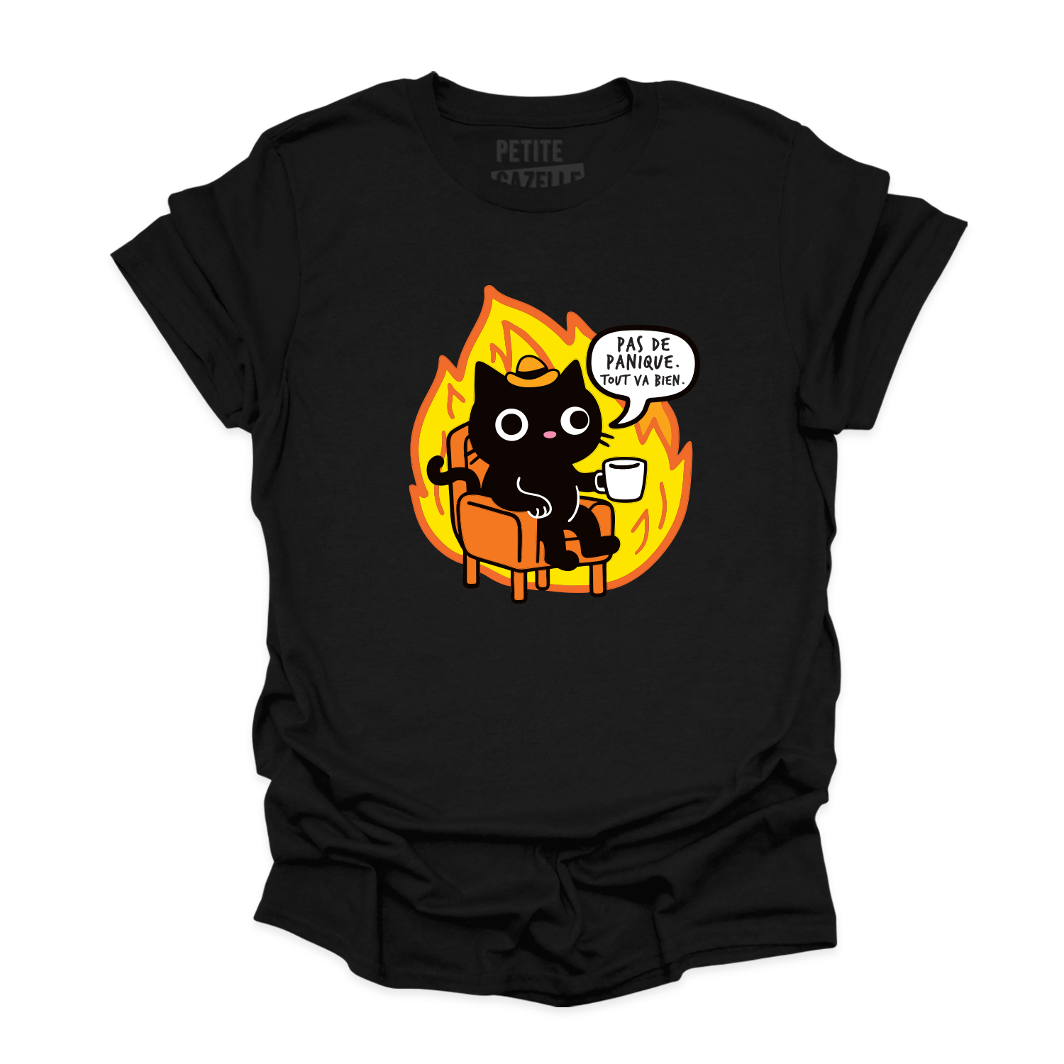 T-SHIRT COL ROND | Pas de panique, tout va bien.