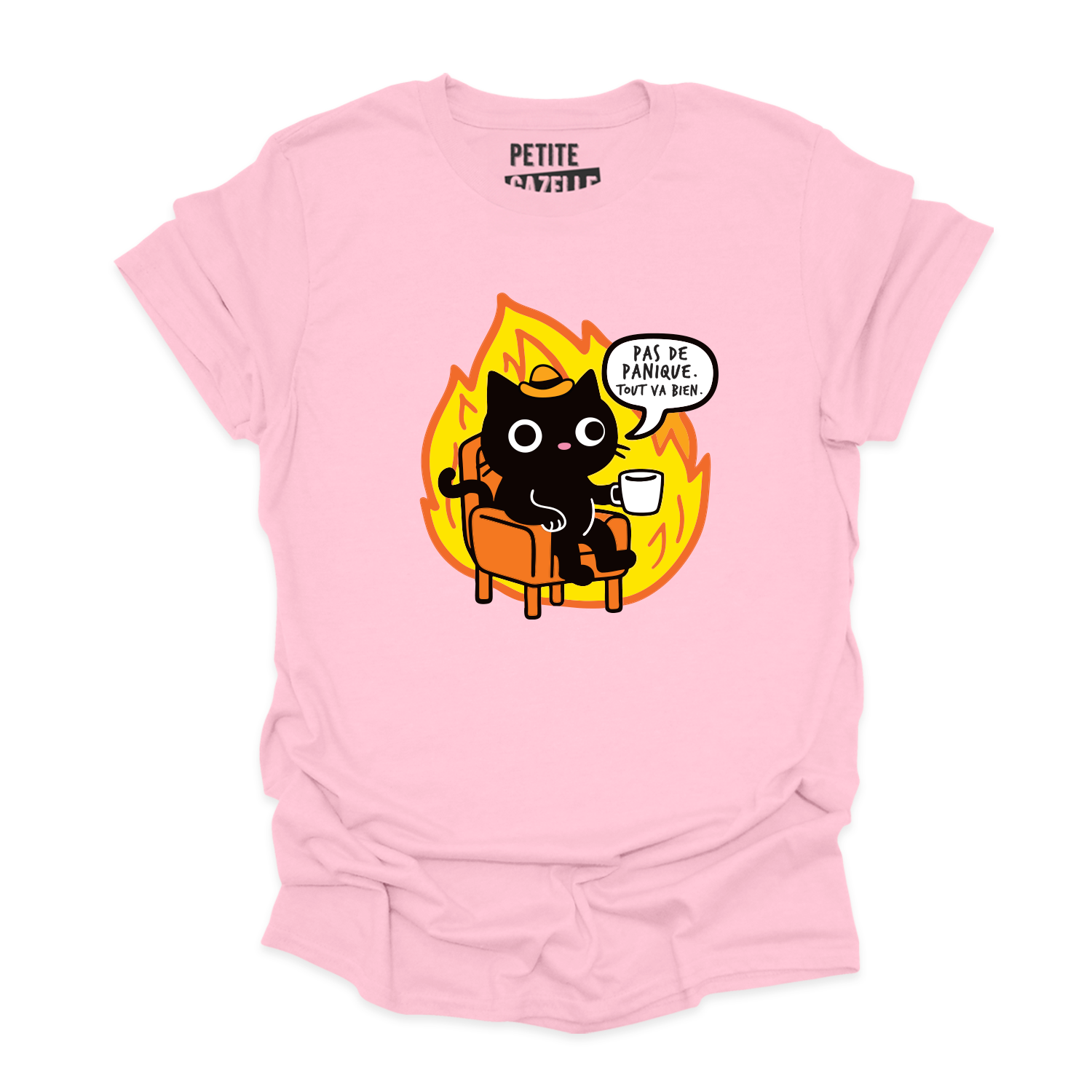 T-SHIRT COL ROND | Pas de panique, tout va bien.