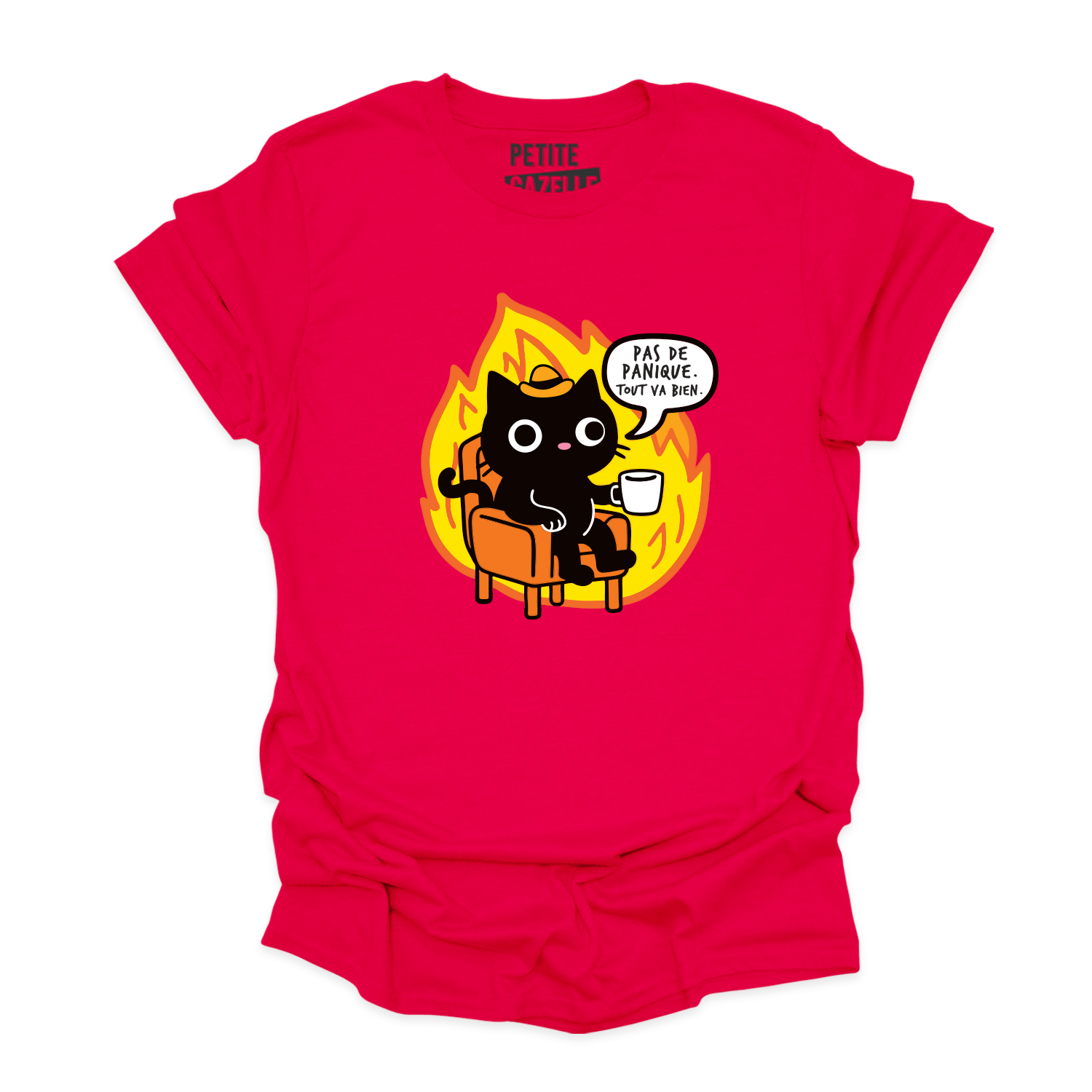 T-SHIRT COL ROND | Pas de panique, tout va bien.