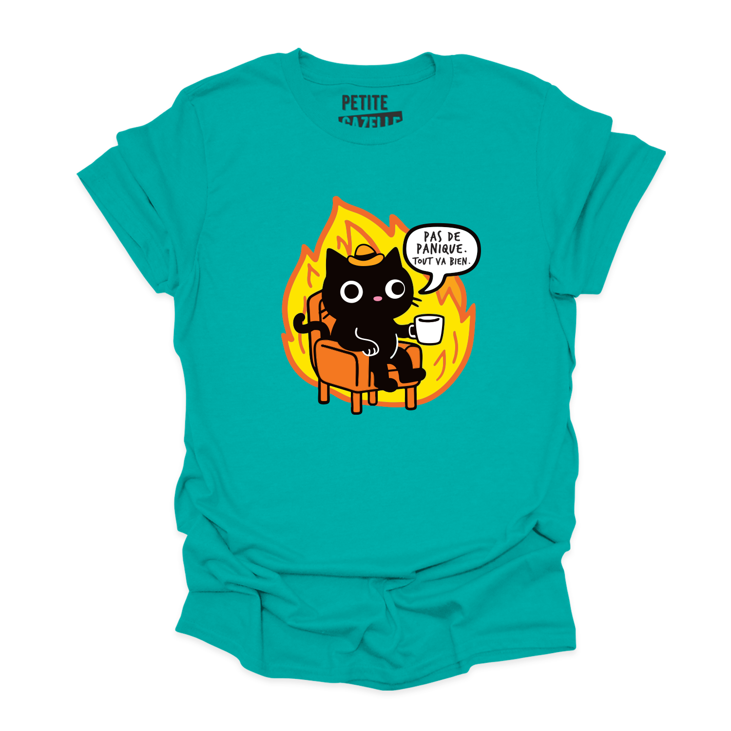 T-SHIRT COL ROND | Pas de panique, tout va bien.