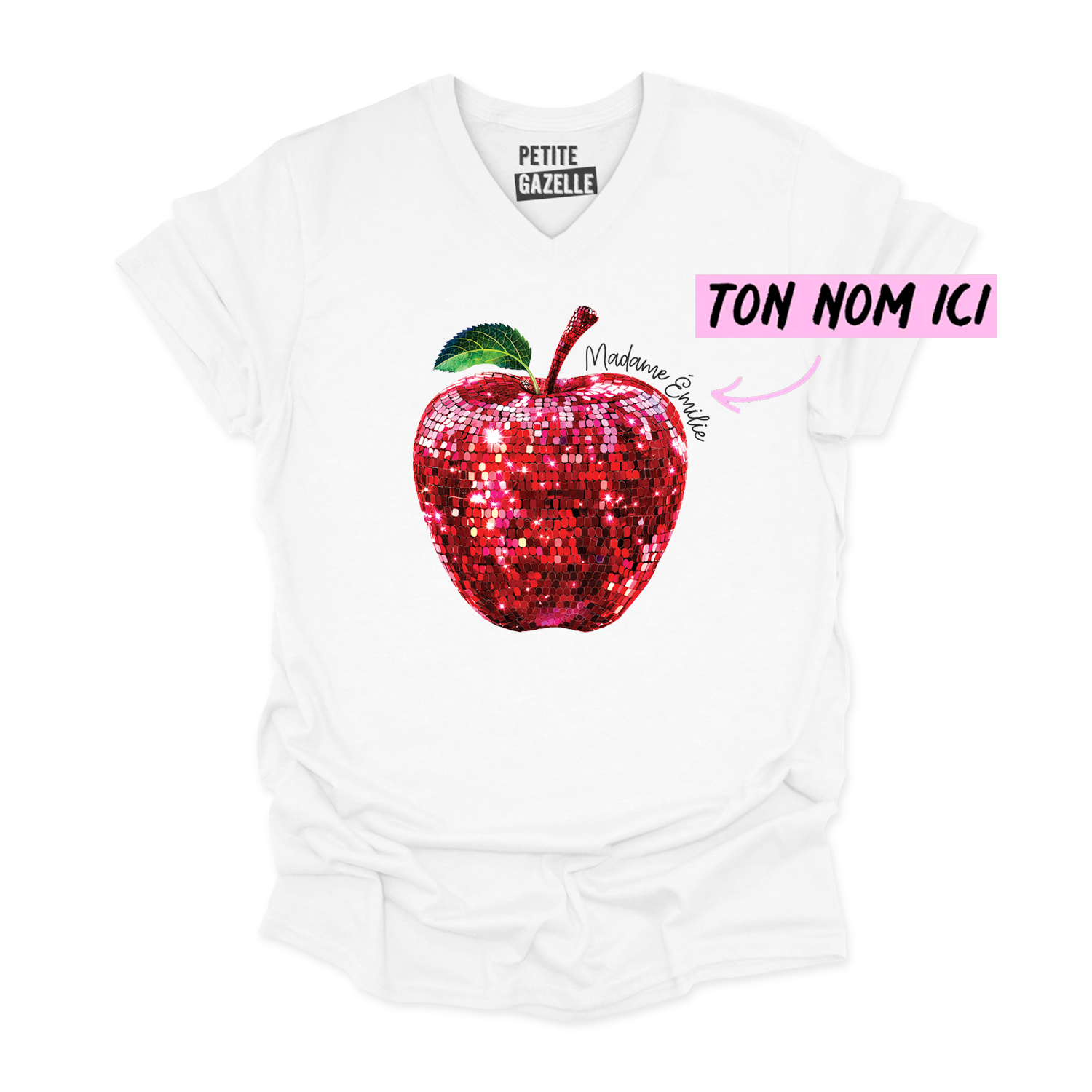 TSHIRT COL en V | Madame Pomme Disco