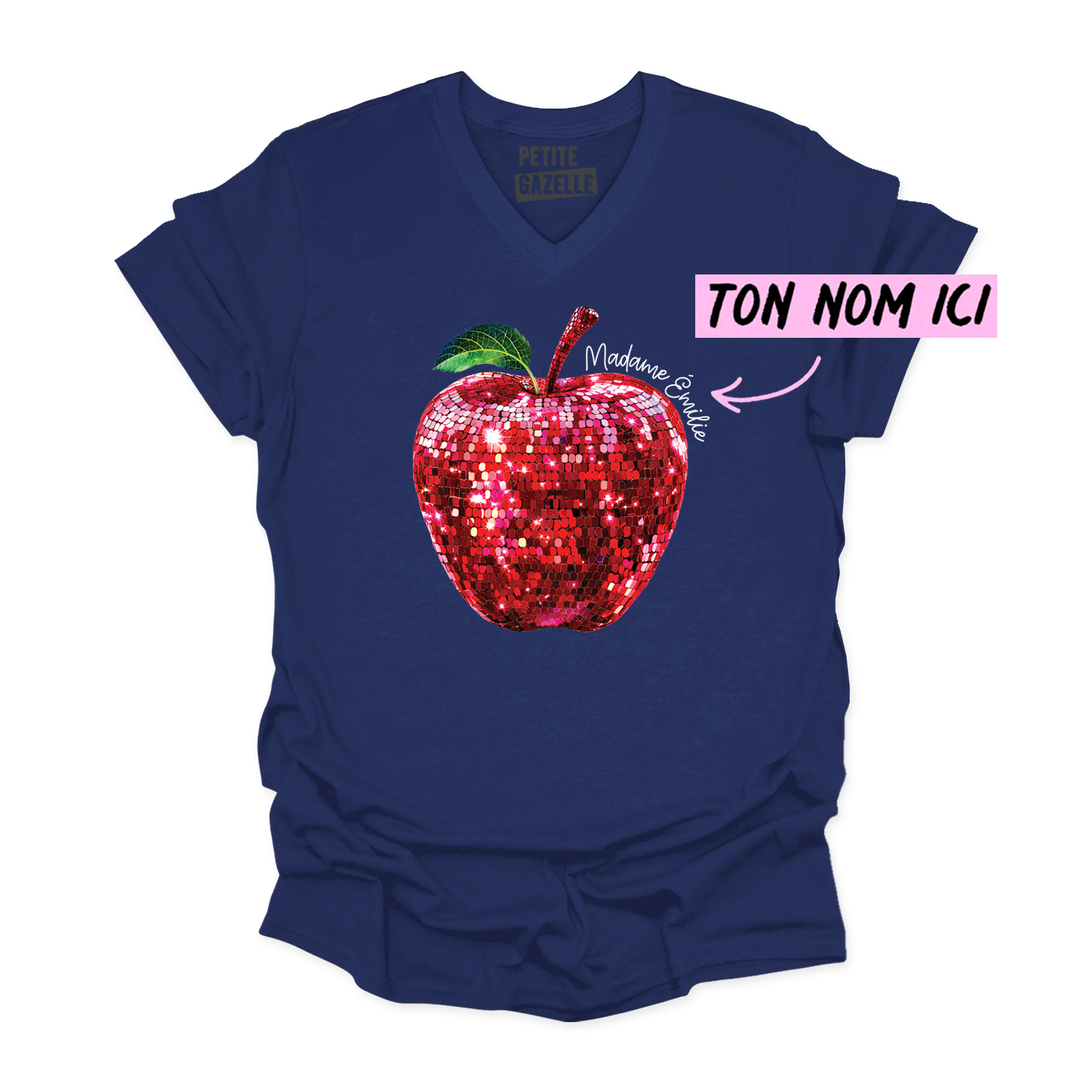 TSHIRT COL en V | Madame Pomme Disco