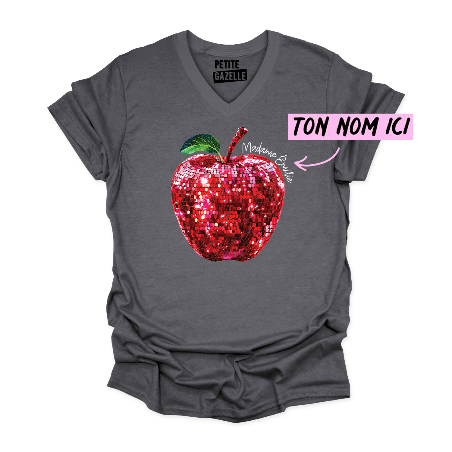 TSHIRT COL en V | Madame Pomme Disco
