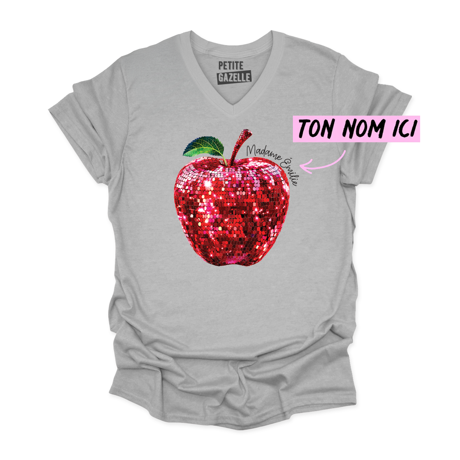 TSHIRT COL en V | Madame Pomme Disco