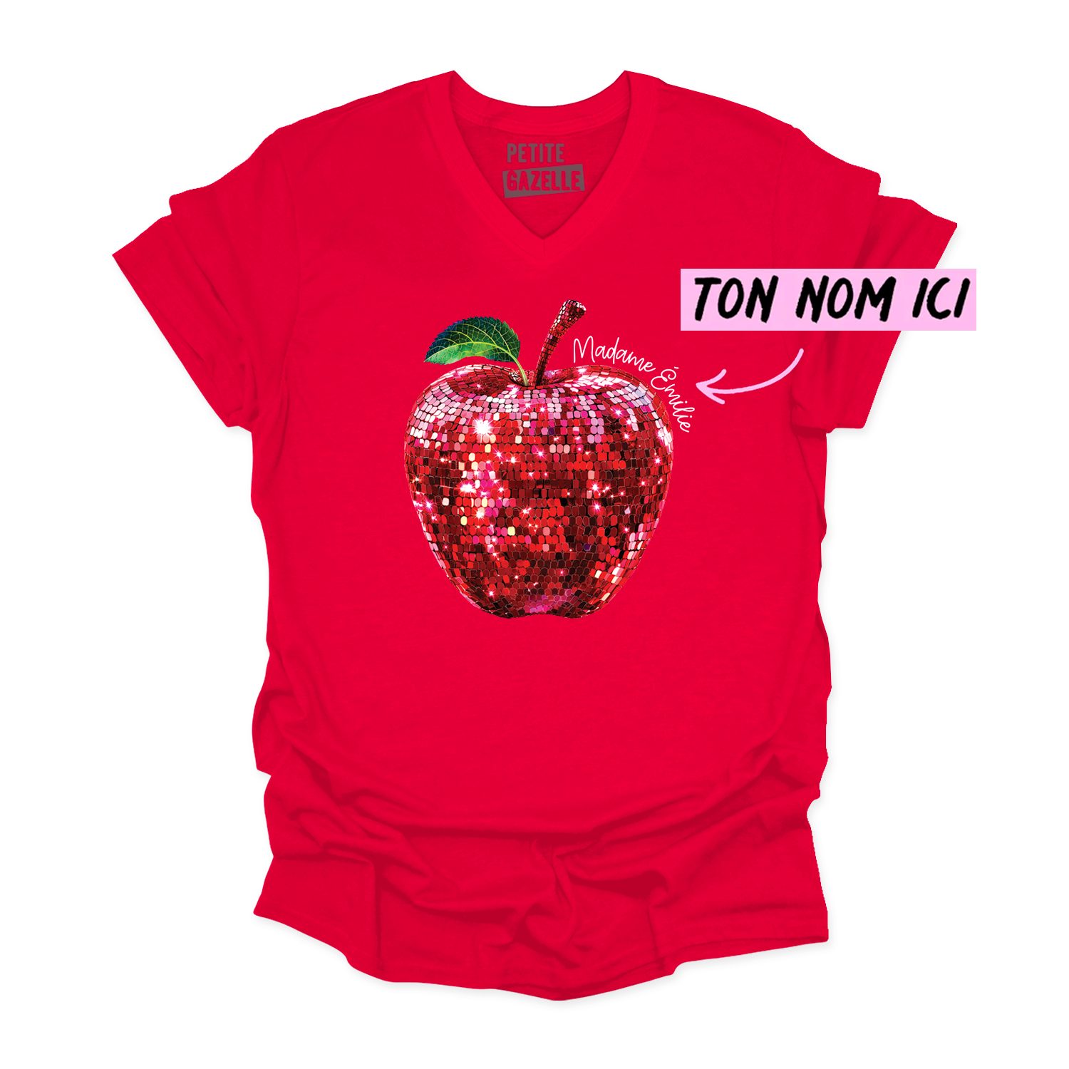 TSHIRT COL en V | Madame Pomme Disco
