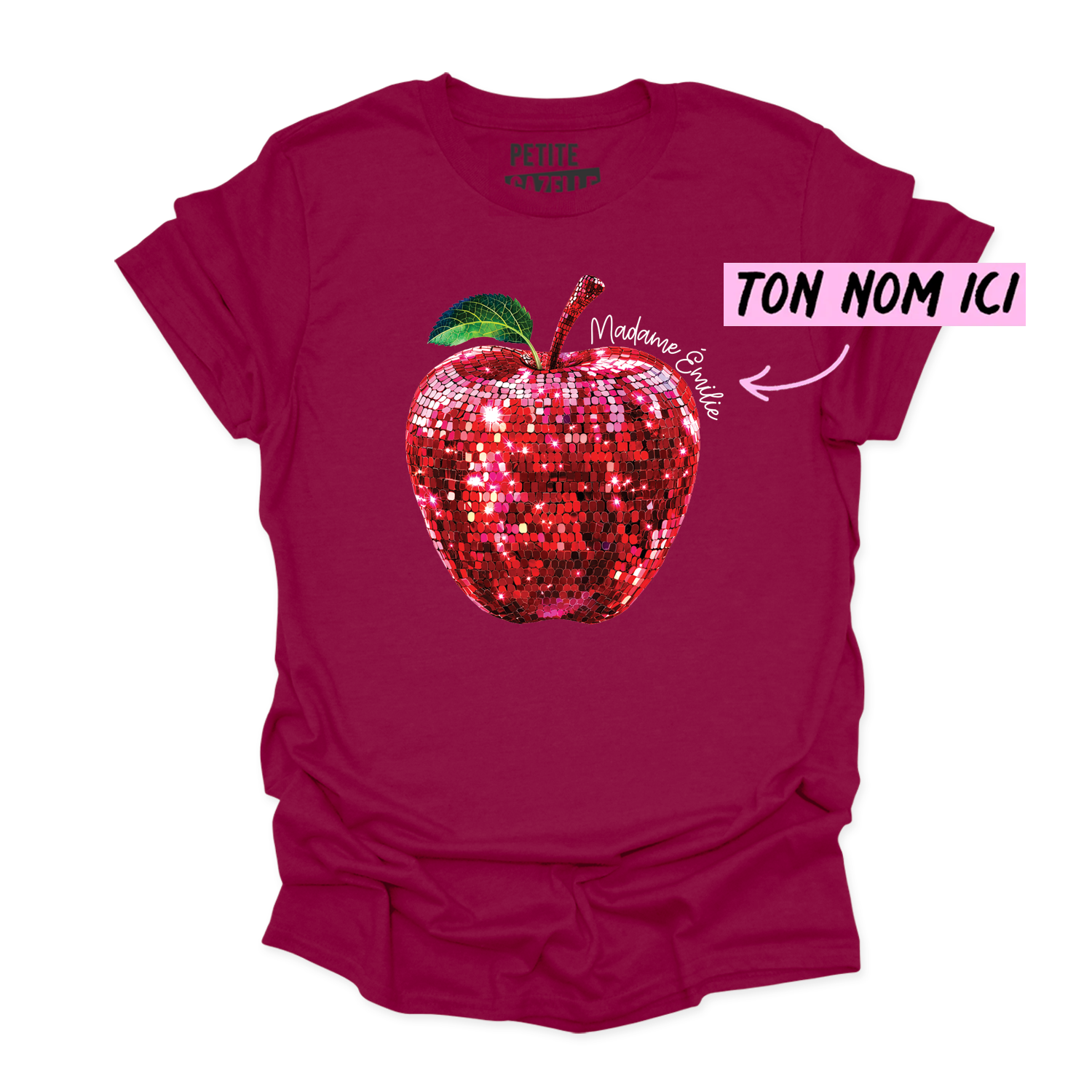 T-SHIRT COL ROND | Madame Pomme Disco