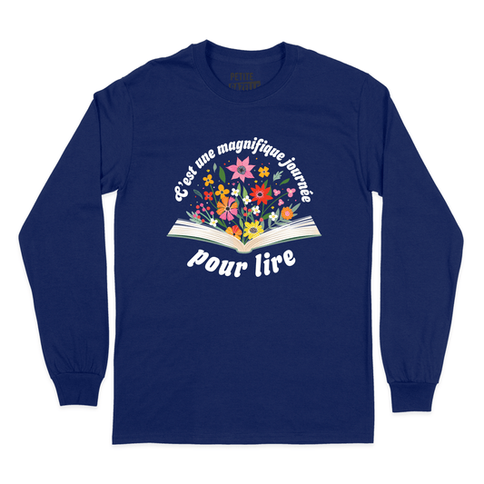 T - SHIRT À MANCHES LONGUES | C'est une magnifique journée pour lire - T-Shirt à manches longues - Petite Gazelle Atelier