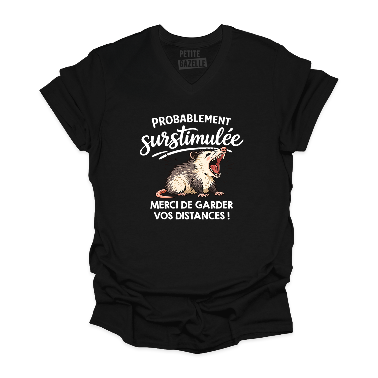 TSHIRT COL en V | Probablement surstimulée