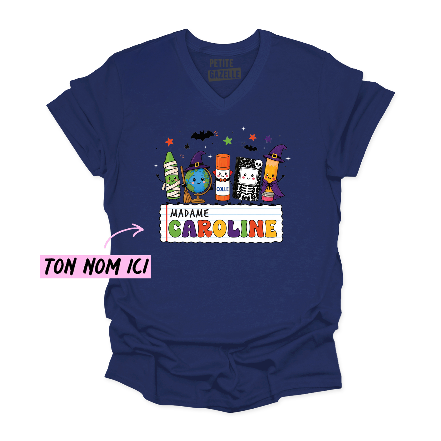 TSHIRT COL en V | Prof Halloween