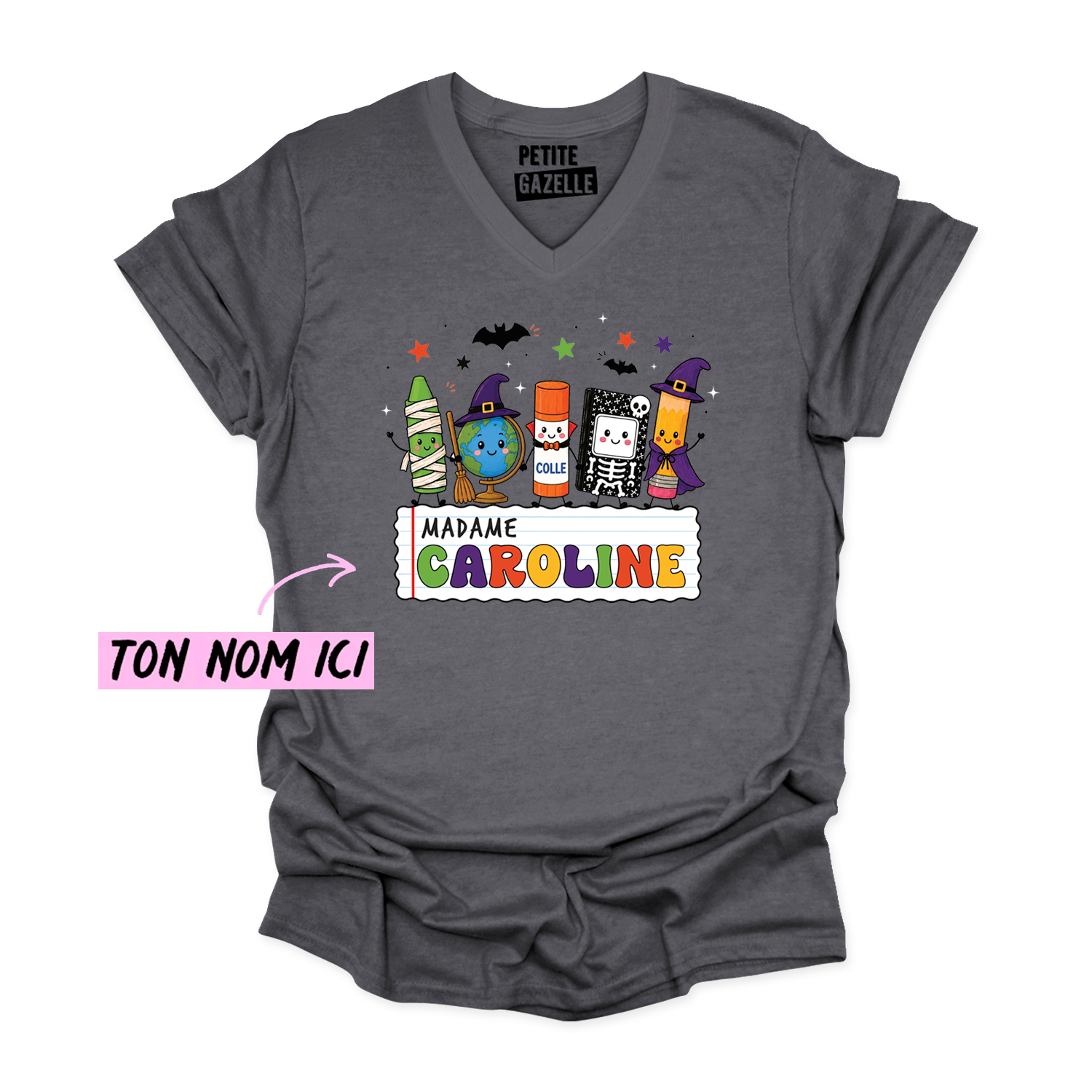 TSHIRT COL en V | Prof Halloween