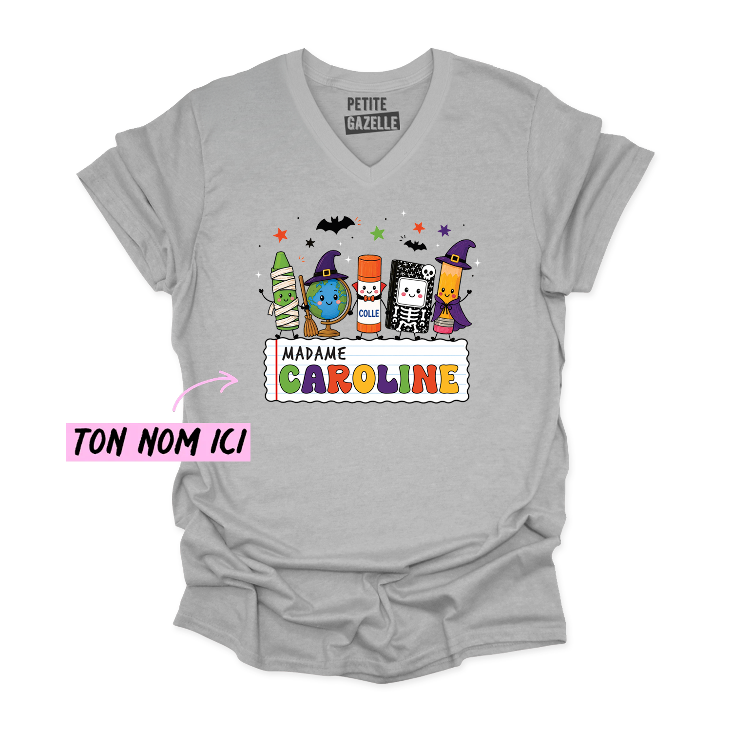 TSHIRT COL en V | Prof Halloween