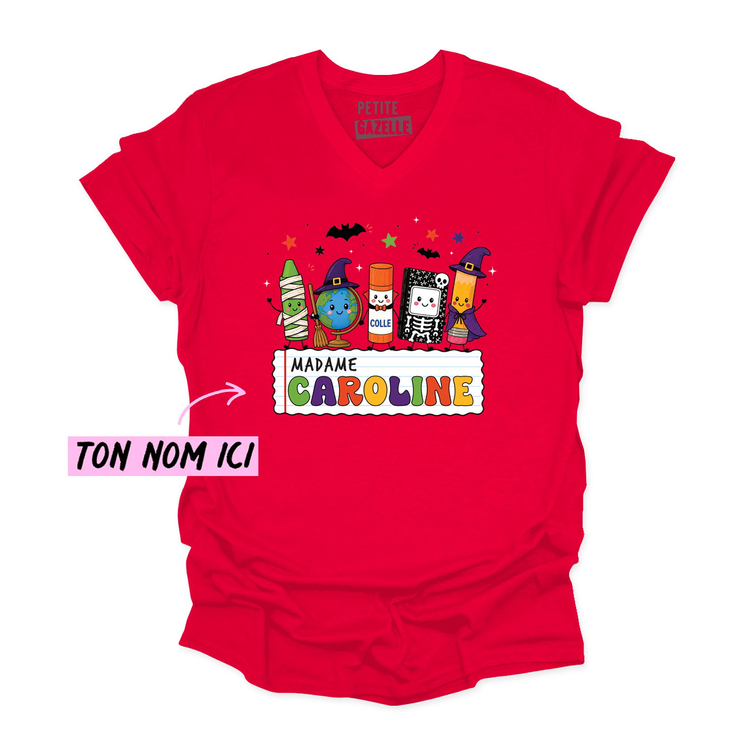 TSHIRT COL en V | Prof Halloween