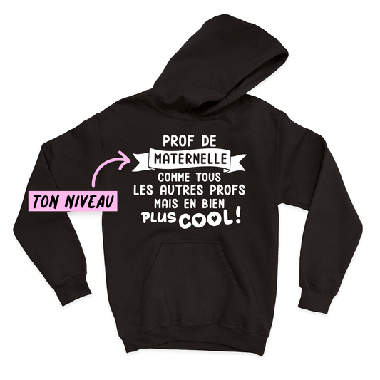 HOODIE | Comme tous les autres profs mais en bien plus cool ! - Coton Ouaté à Capuchon - Petite Gazelle Atelier