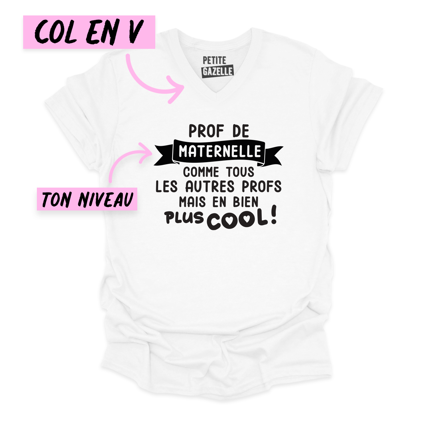 TSHIRT COL en V | Comme tous les autres profs mais en bien plus cool !