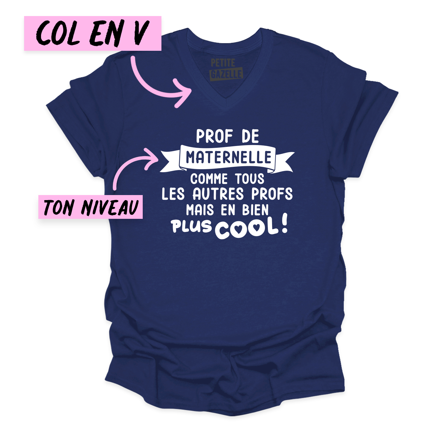 TSHIRT COL en V | Comme tous les autres profs mais en bien plus cool !