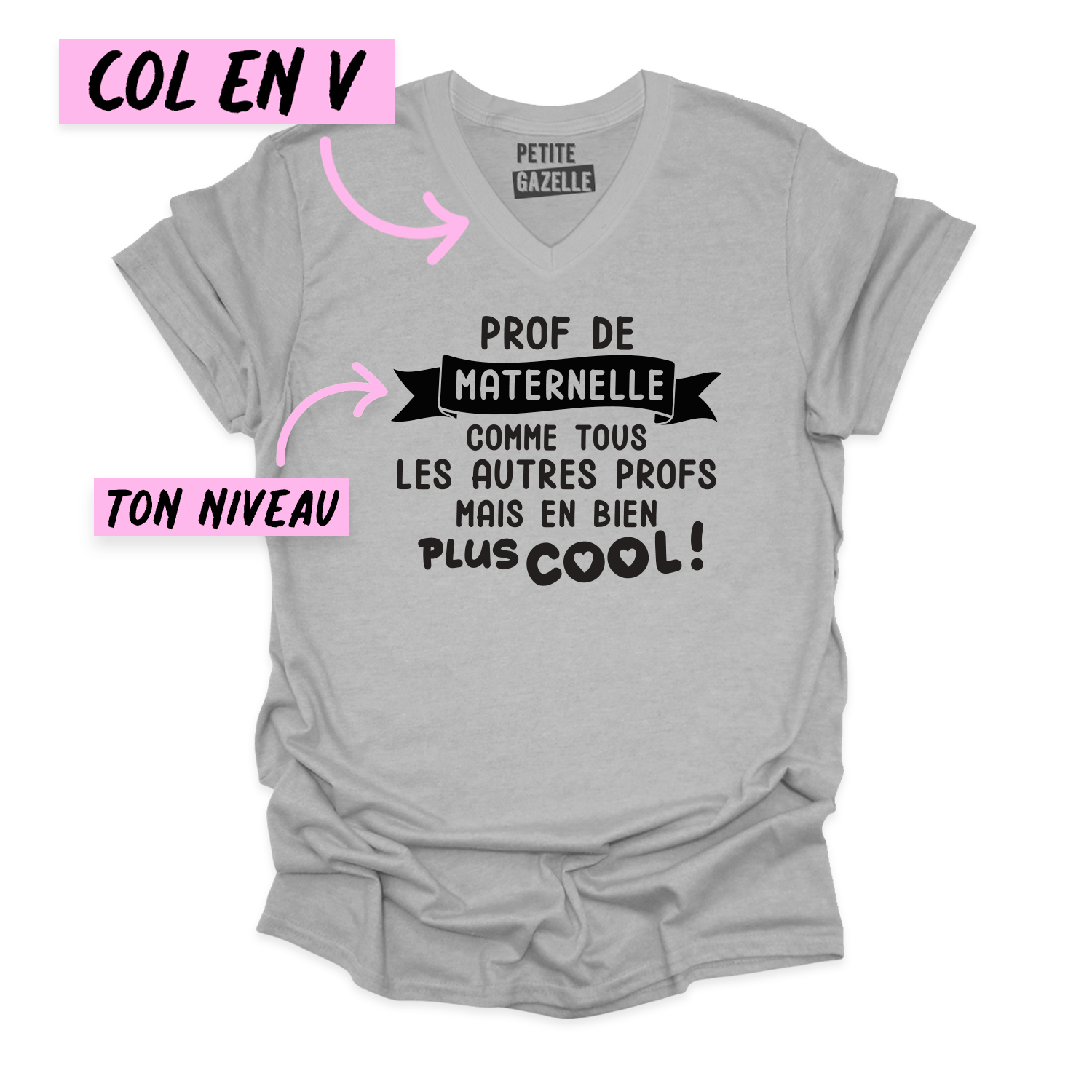 TSHIRT COL en V | Comme tous les autres profs mais en bien plus cool !