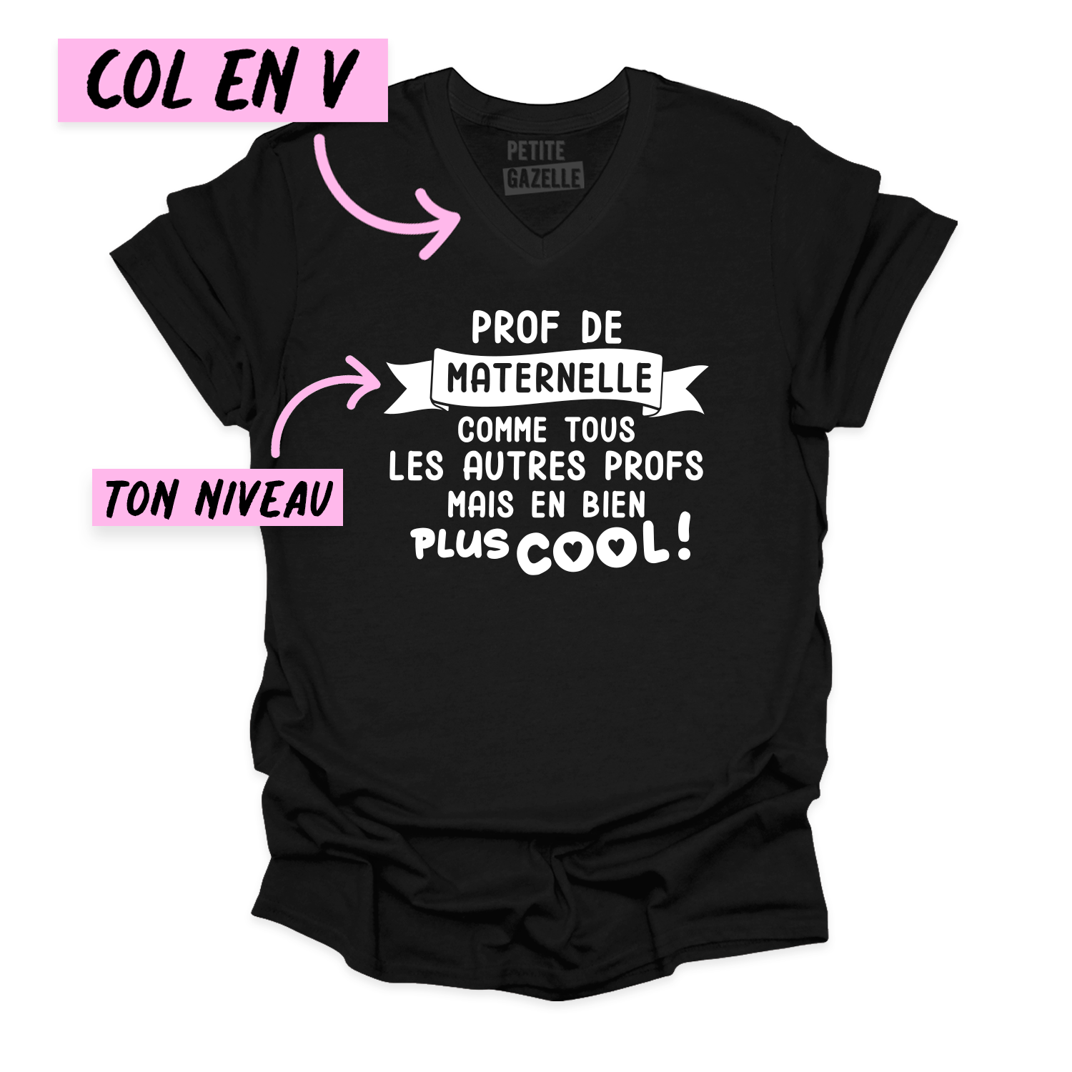 TSHIRT COL en V | Comme tous les autres profs mais en bien plus cool !