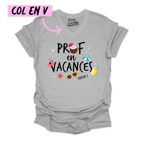 TSHIRT COL en V | Prof en vacances, enfin !