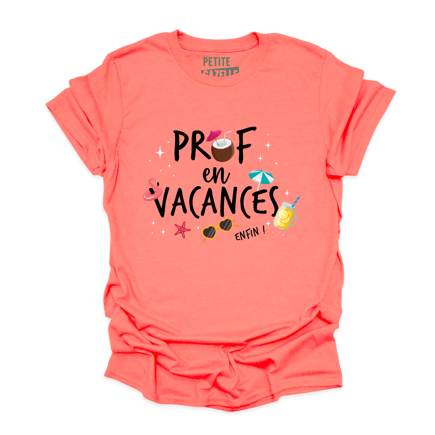 T-SHIRT COL ROND | Prof en vacances, enfin !