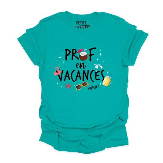 T - SHIRT COL ROND | Prof en vacances, enfin ! - T-shirt Unisexe Col Rond - Petite Gazelle Atelier