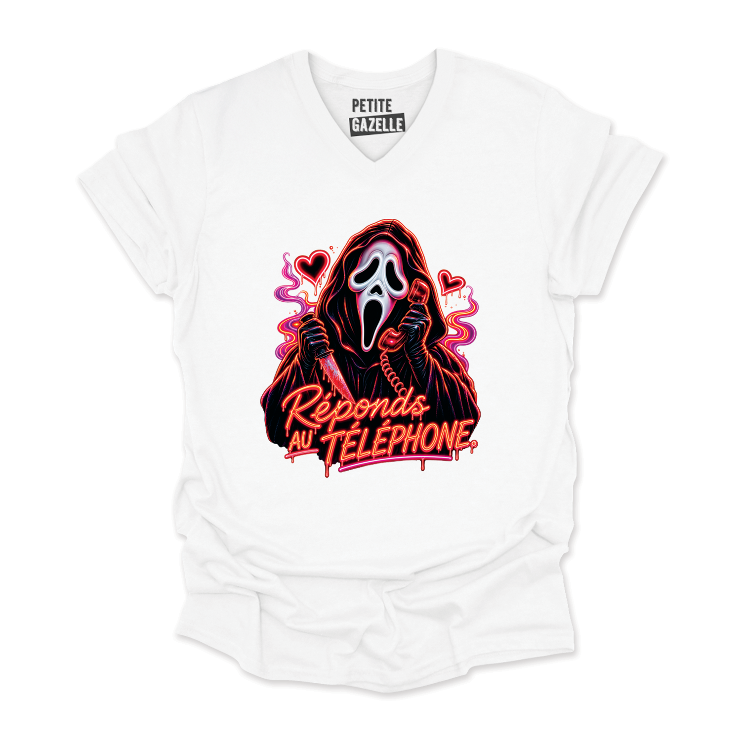 TSHIRT COL en V | Réponds au téléphone
