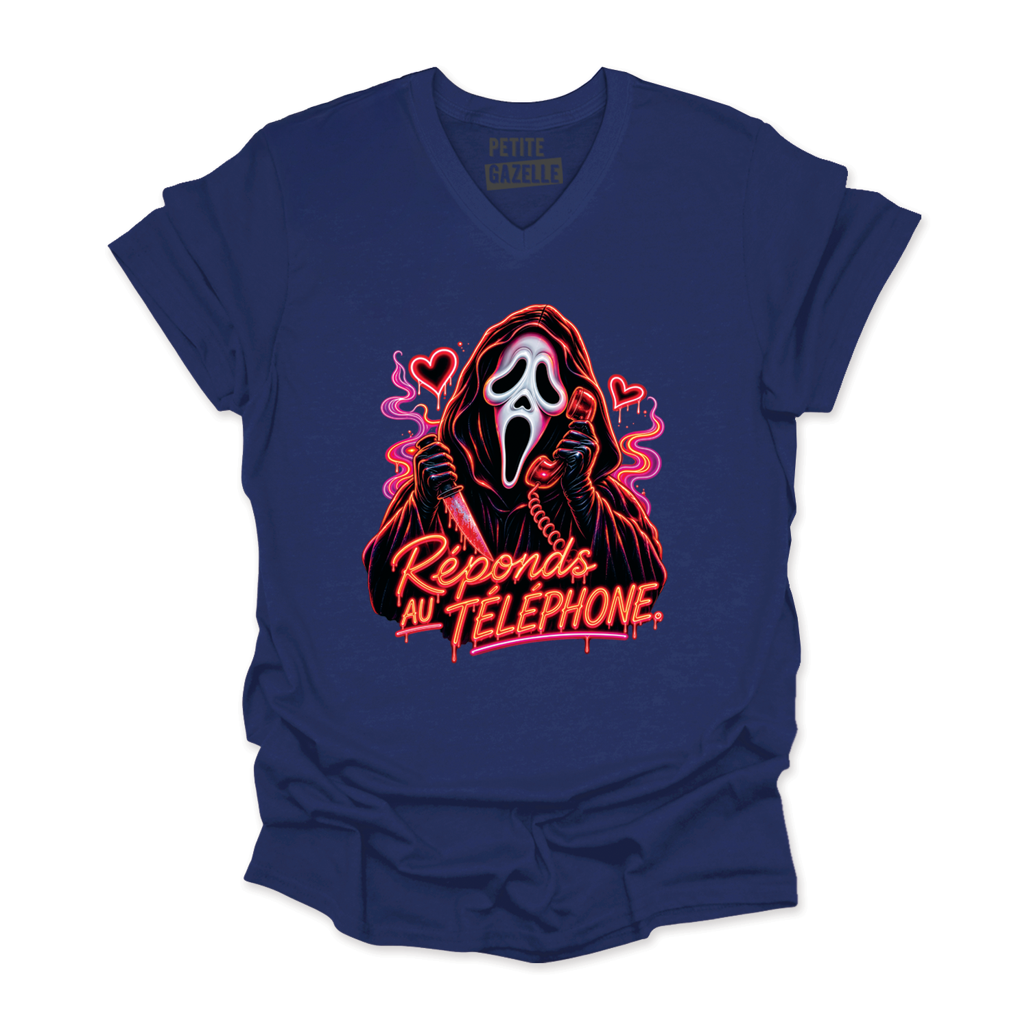 TSHIRT COL en V | Réponds au téléphone