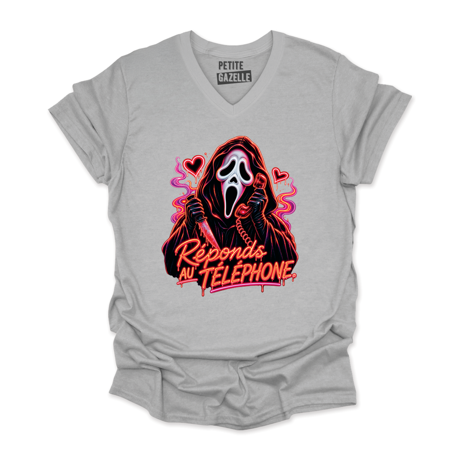 TSHIRT COL en V | Réponds au téléphone