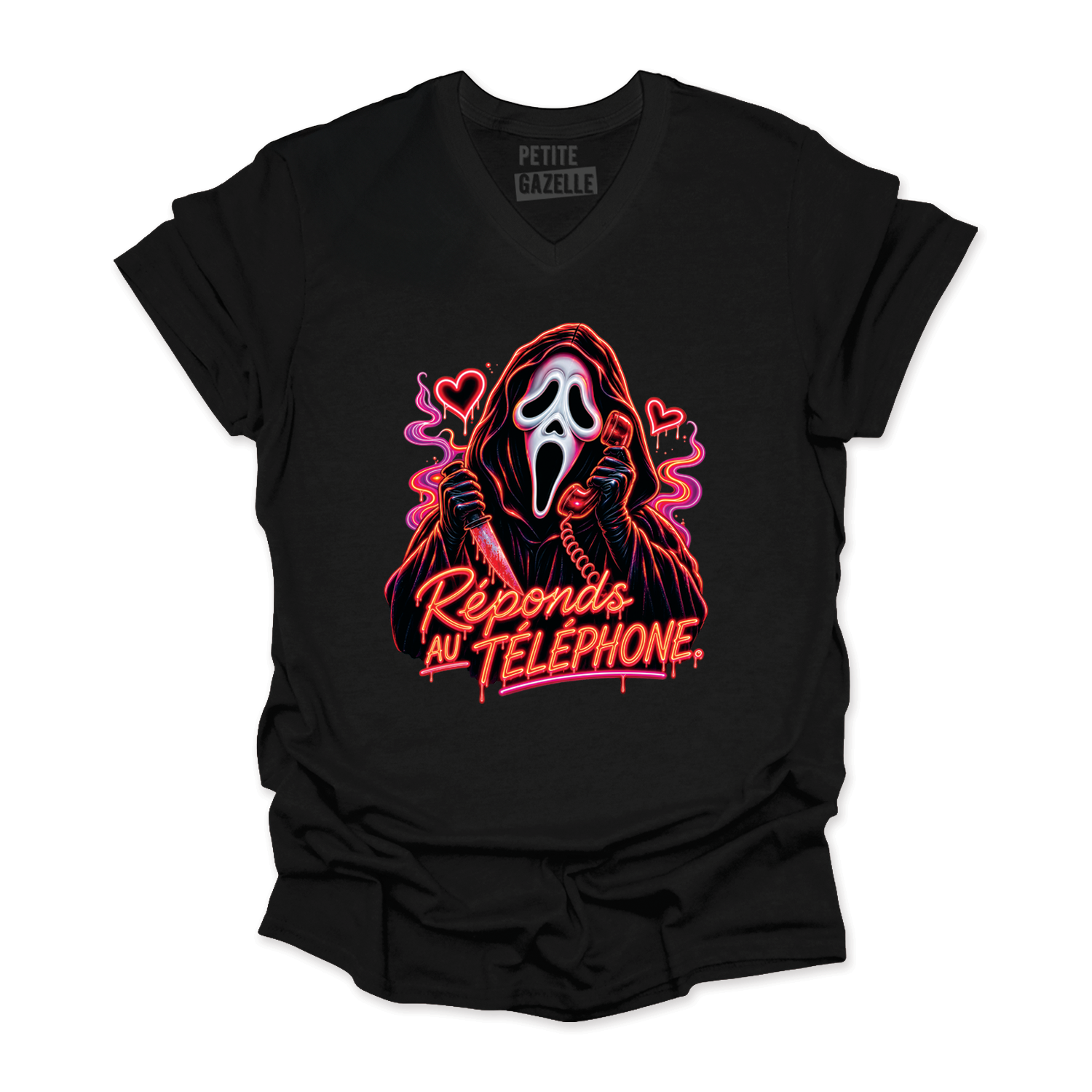 TSHIRT COL en V | Réponds au téléphone