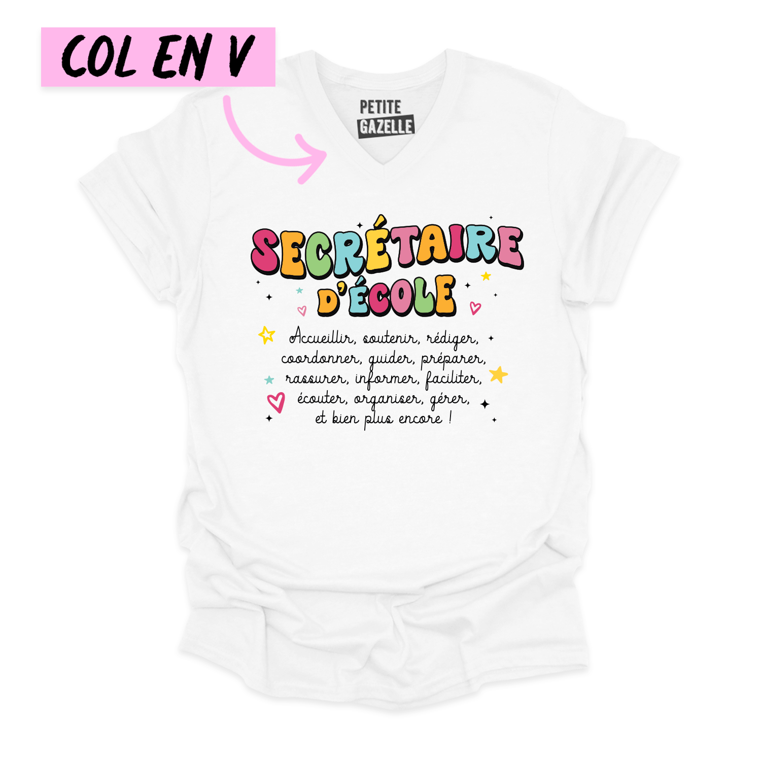 TSHIRT COL en V | Secrétaire Groovy