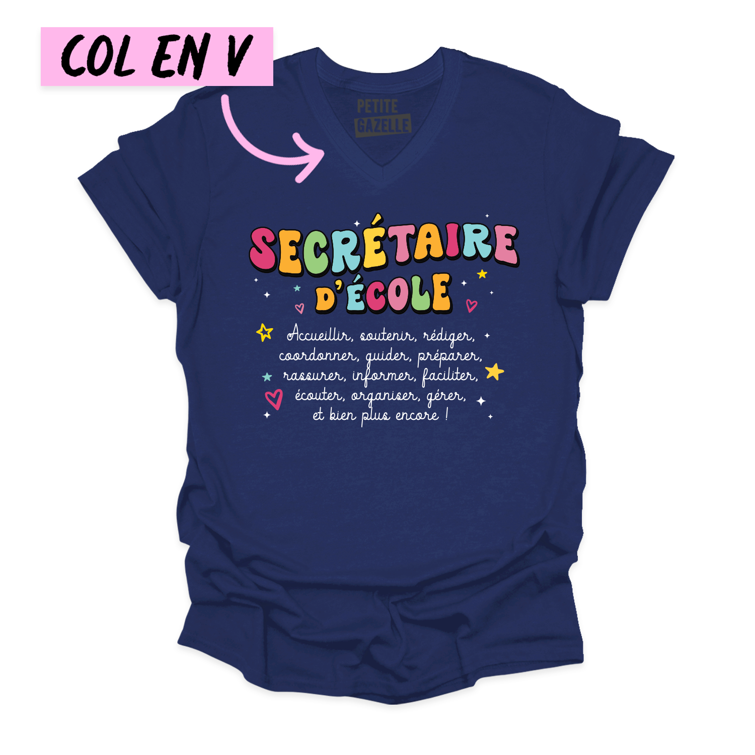 TSHIRT COL en V | Secrétaire Groovy