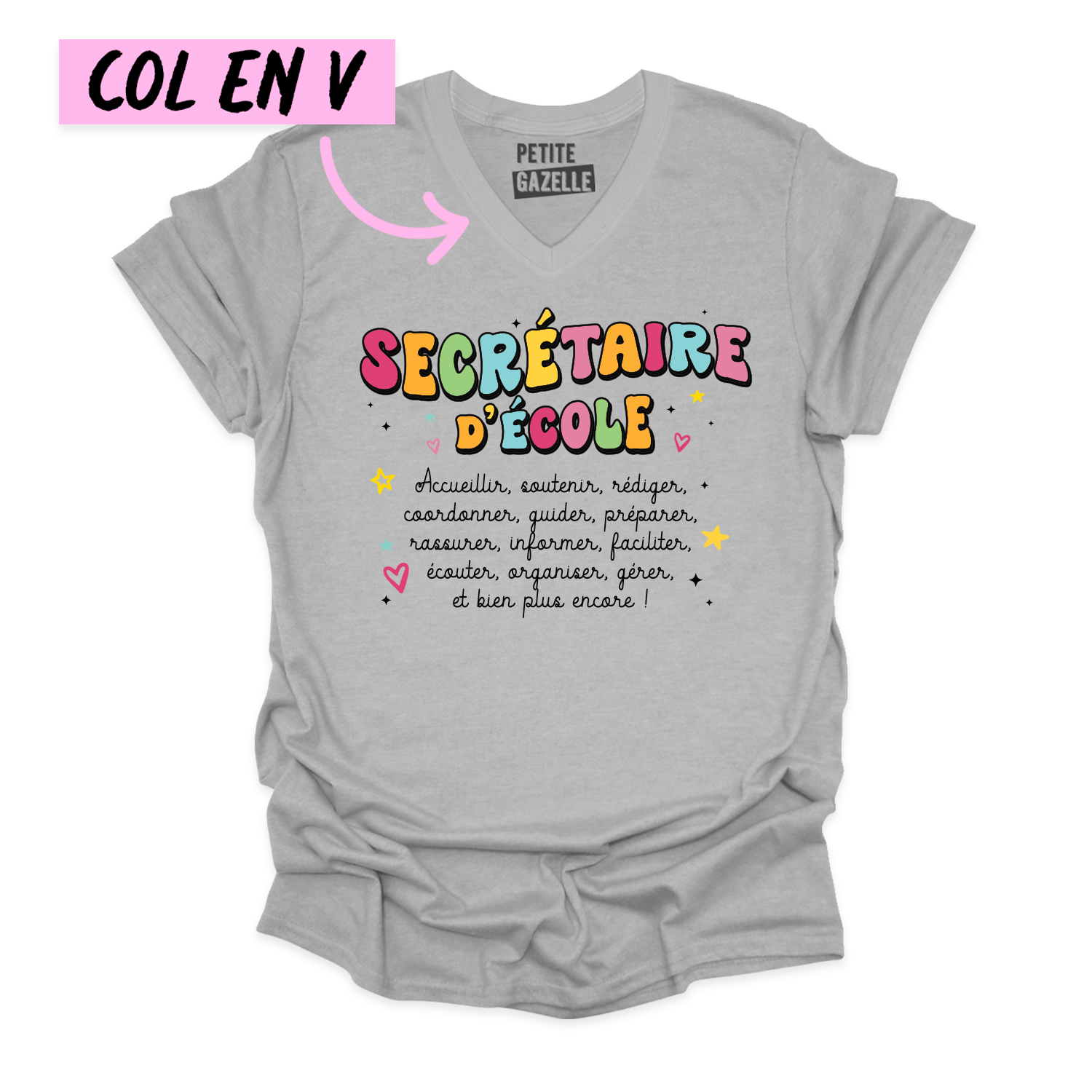 TSHIRT COL en V | Secrétaire Groovy