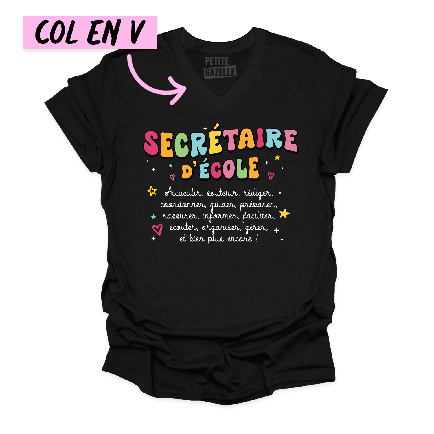 TSHIRT COL en V | Secrétaire Groovy