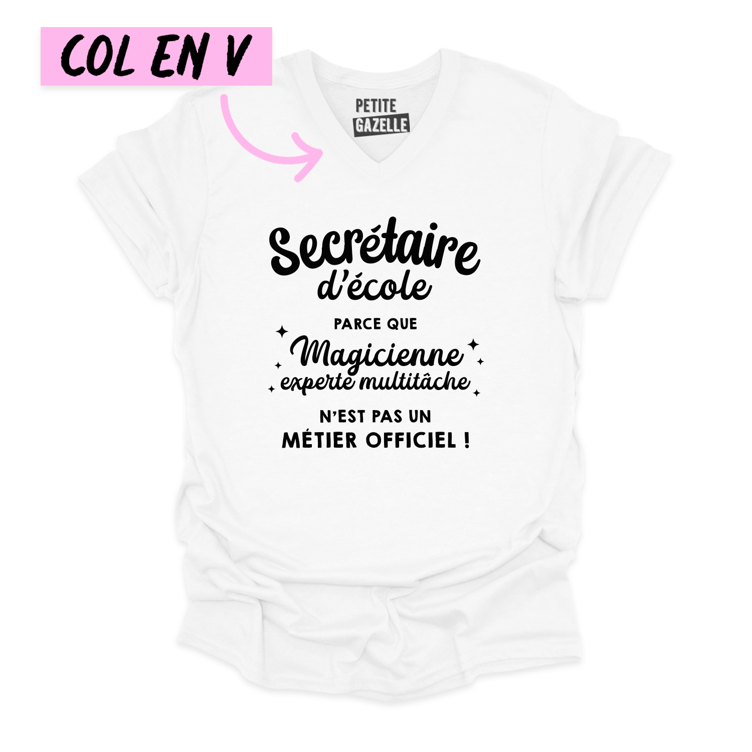 TSHIRT COL en V | Secrétaire Multitâche