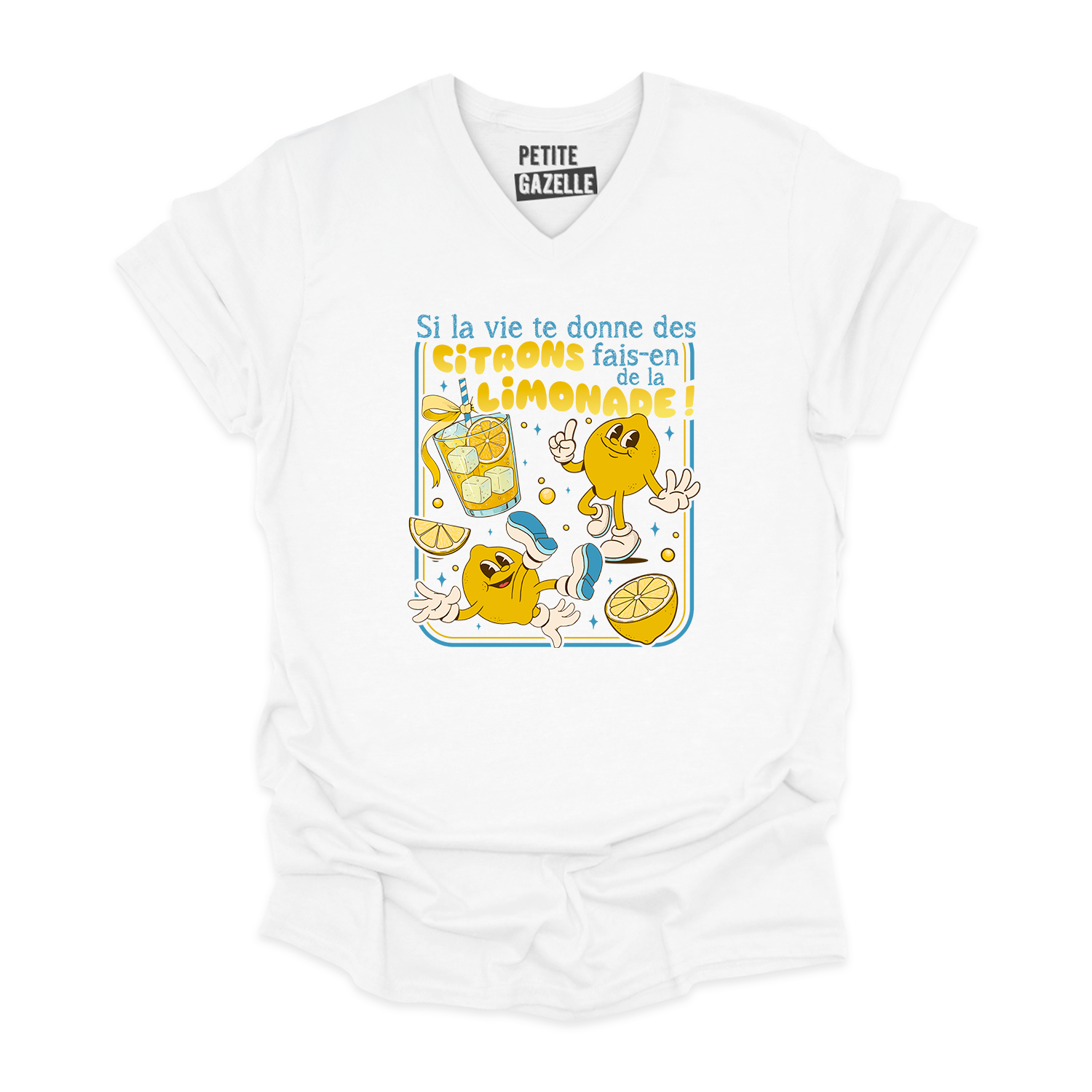 TSHIRT COL en V | Si la vie te donne des citrons