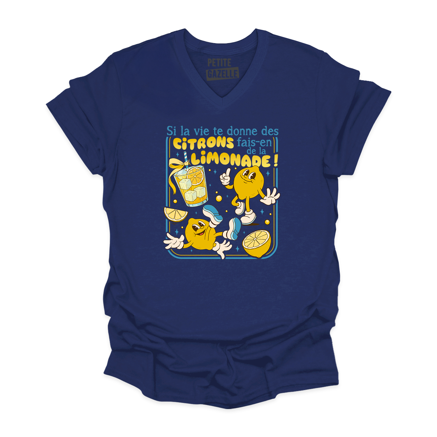 TSHIRT COL en V | Si la vie te donne des citrons